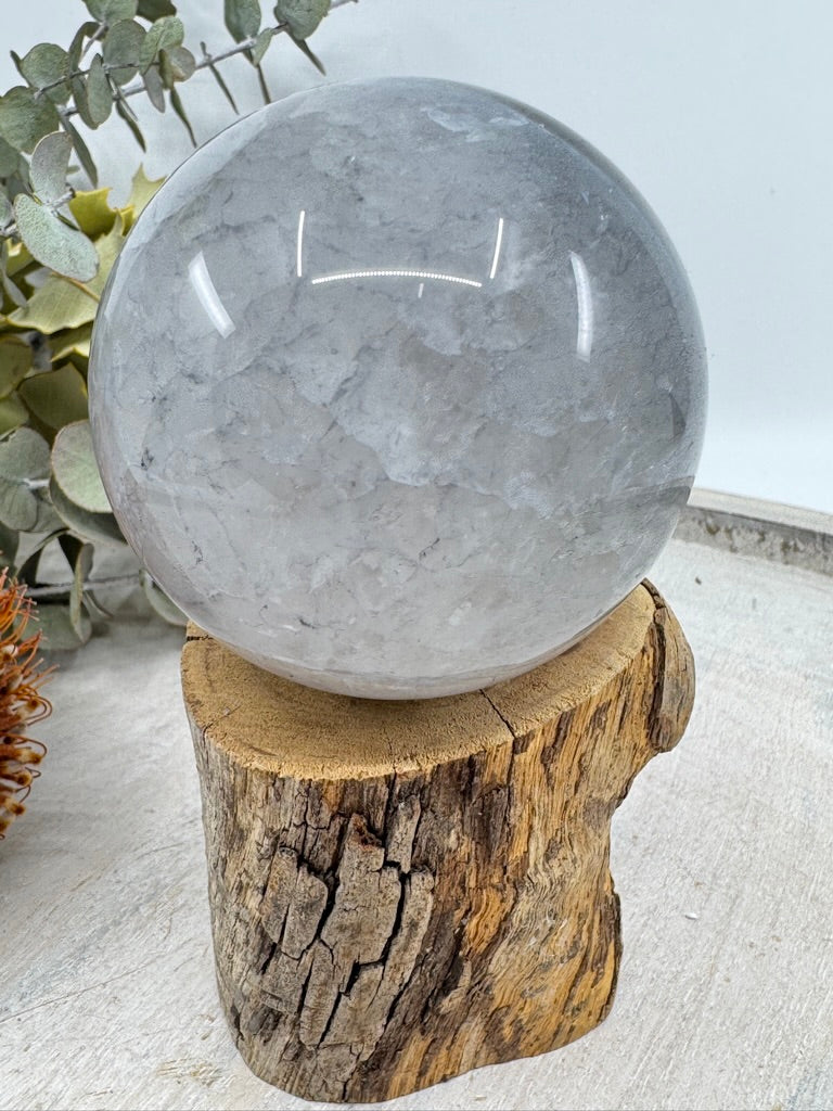 Banded Black Agate Sphere 307g (6 cm) – Stone of Grounding, Balance & Protection