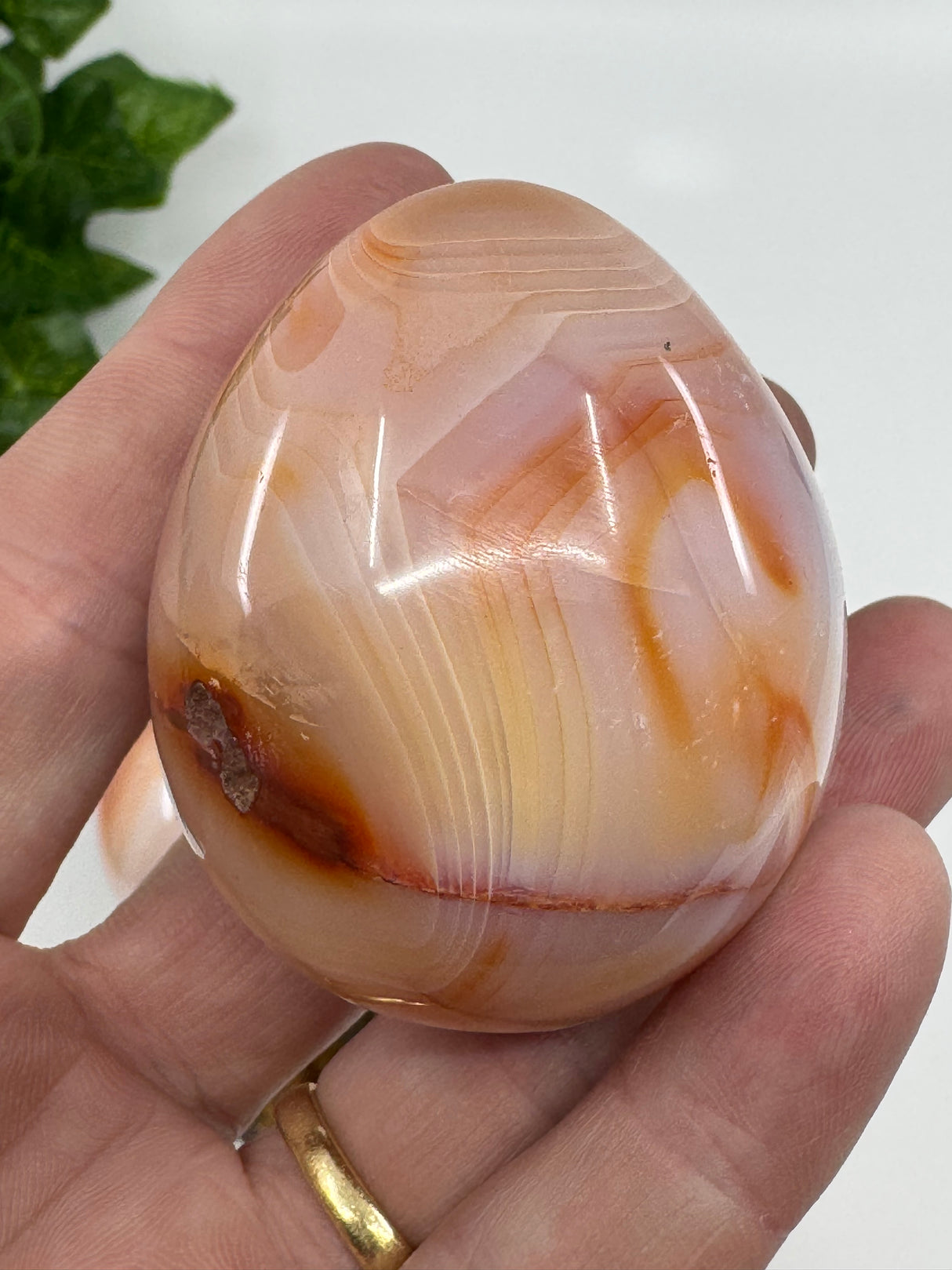 Carnelian Egg Carving - "I am full of creative energy and new ideas."
