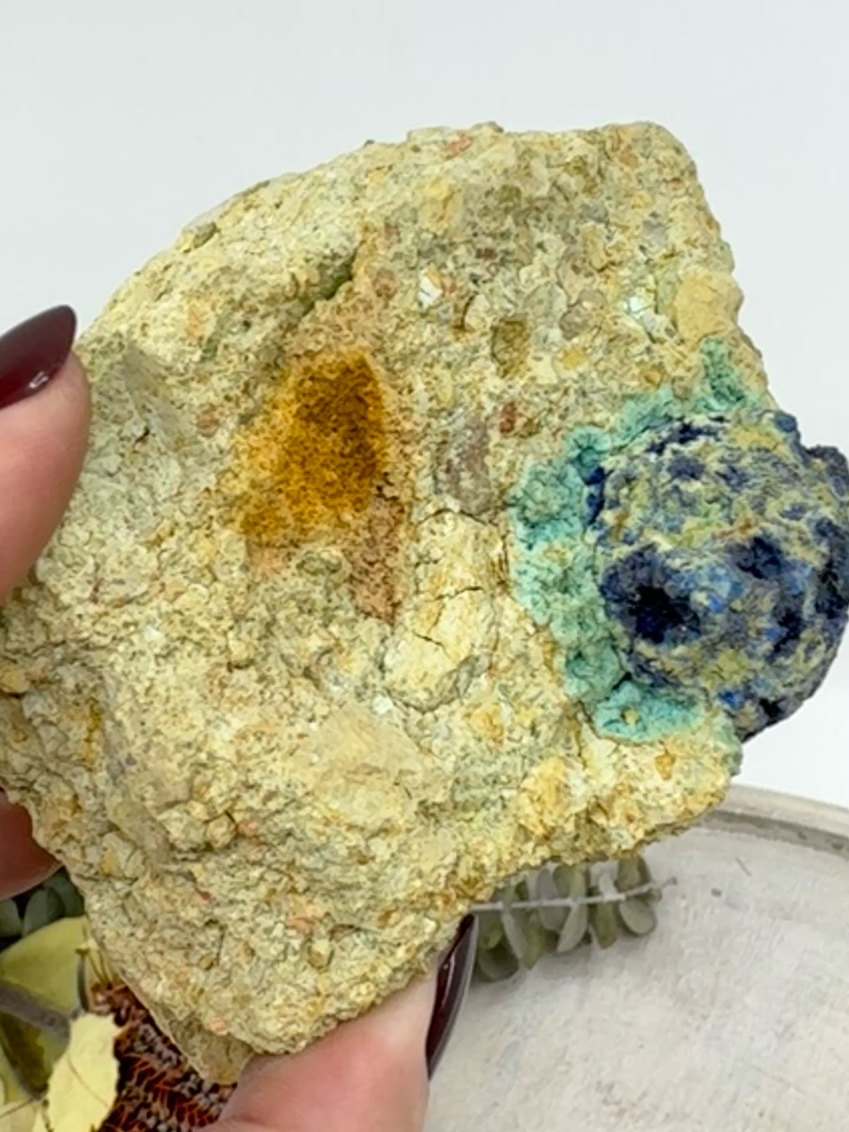 Azurite & Malachite on Dolomite Sandstone – Rare Australian Copper Mineral | 335g Collector’s Specimen