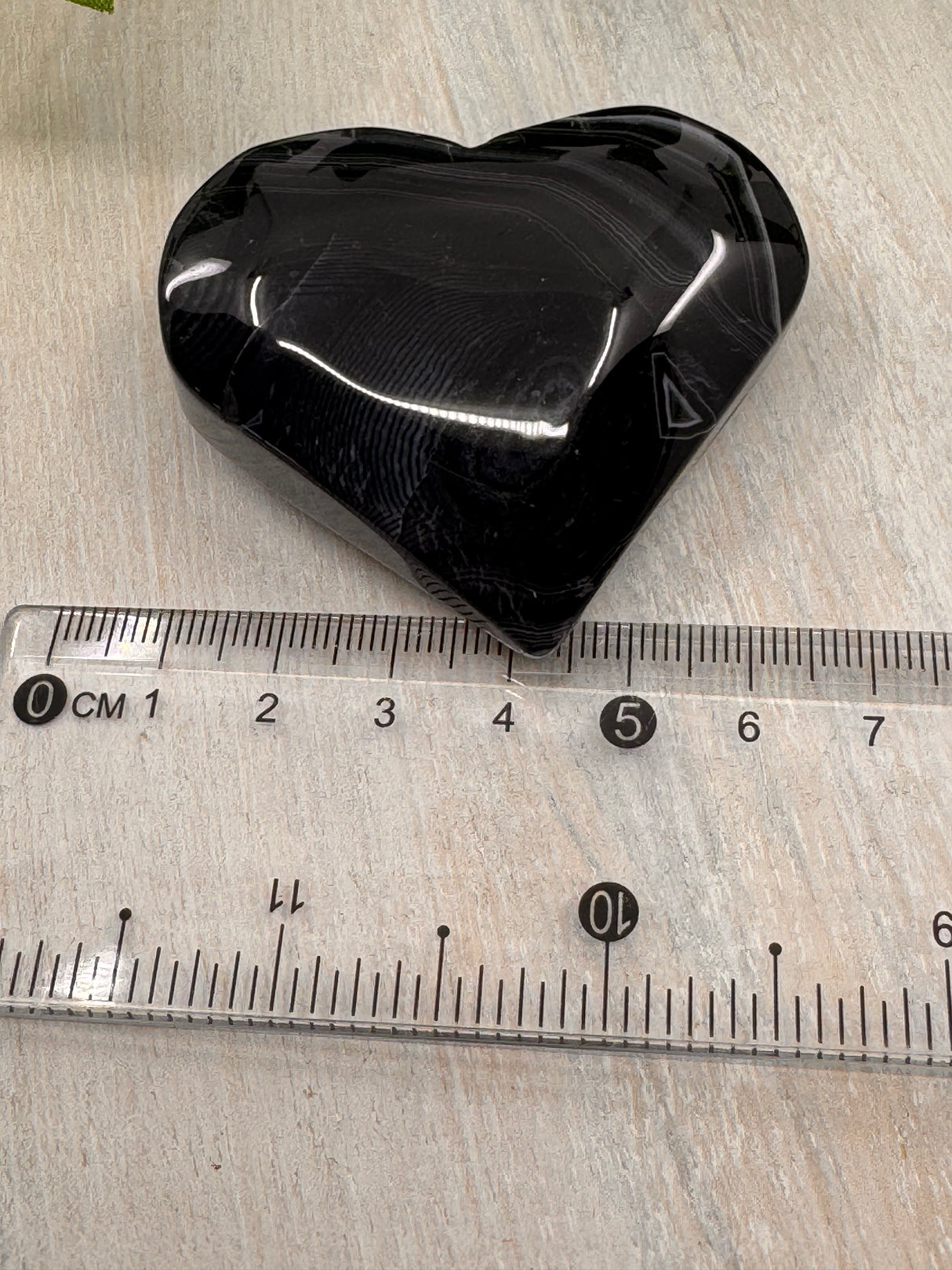 Banded Black Agate Heart - "I release all behaviours that no longer serve me."