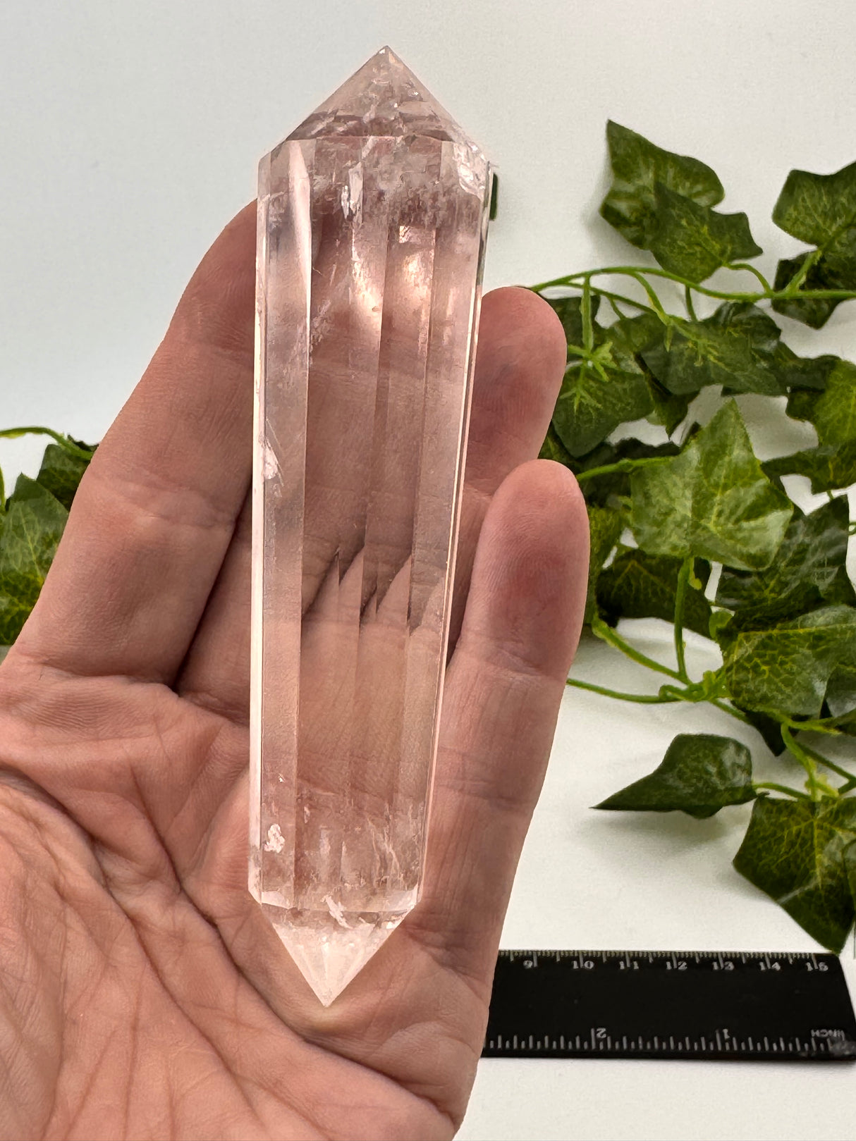 12-Sided Clear Quartz Vogel Wand 106g – Master Healer and Light Encoder