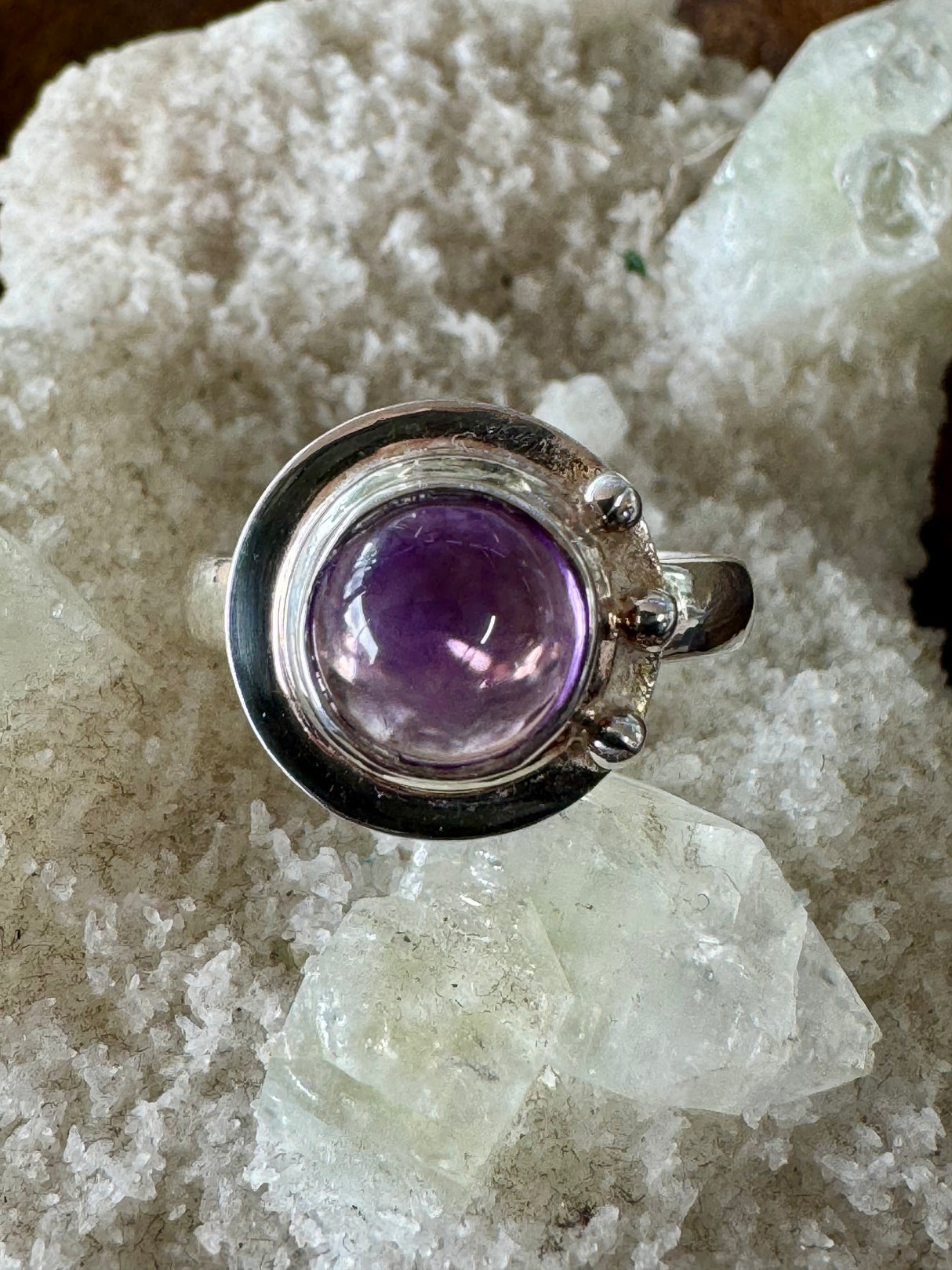 Amethyst Silver Ring Size 7 - “I trust my intuition and allow it to guide me each day”