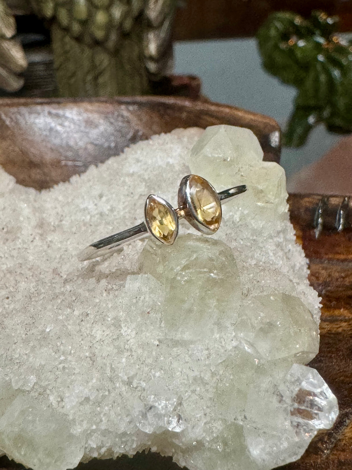 Citrine Silver Ring Size 9 - Manifestation. Abundance.
