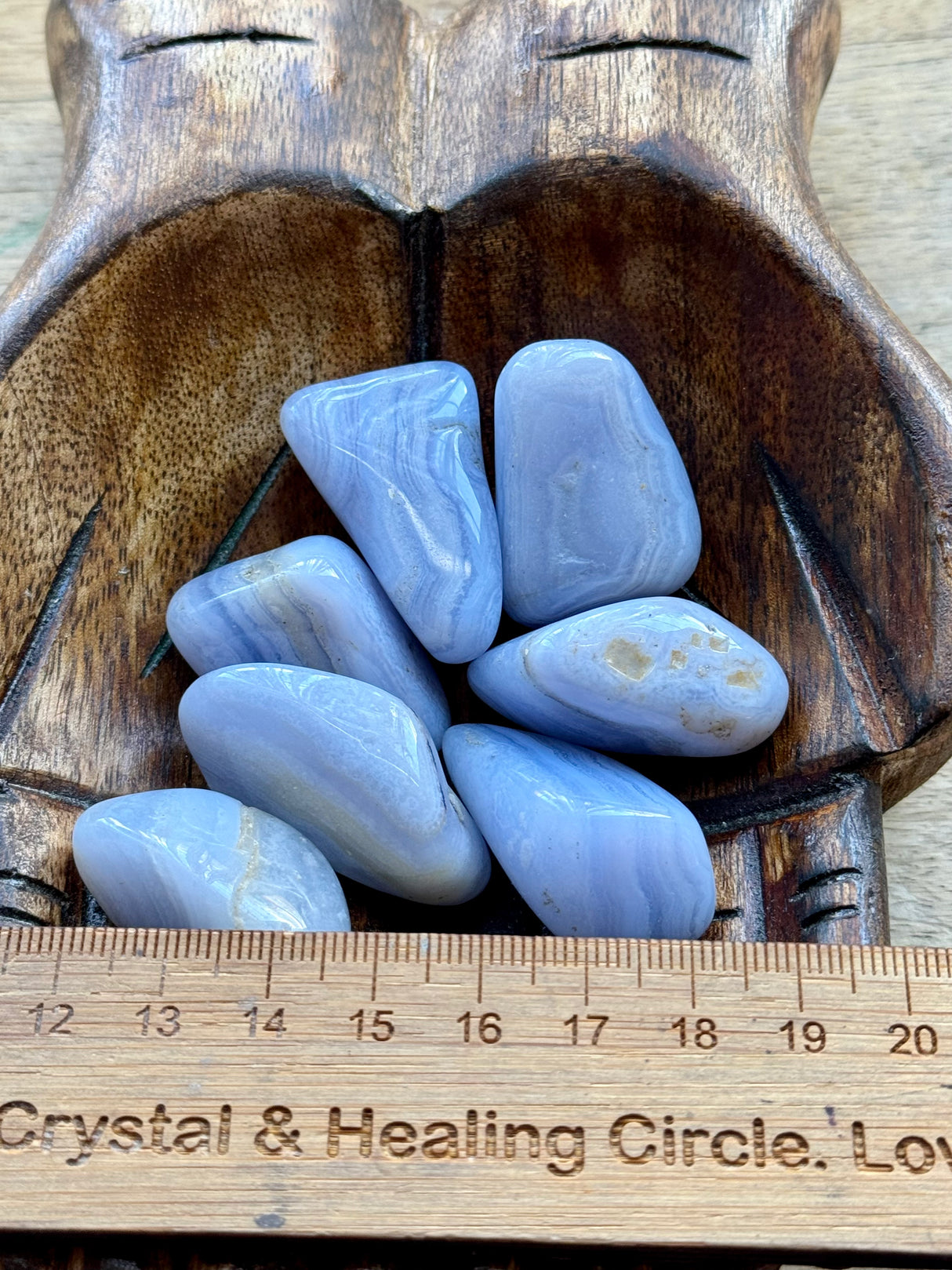 Blue Lace Agate Tumbled Stone – Stone of Calm Communication, Peace & Nurturing Energy