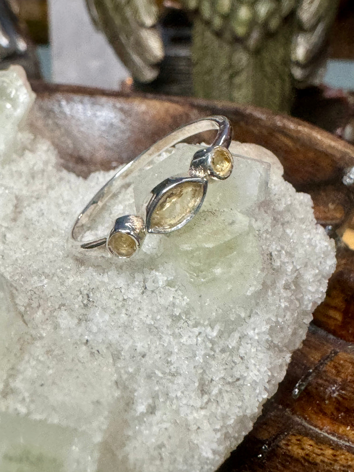 Citrine Silver Ring Size 9 - Manifestation. Abundance.