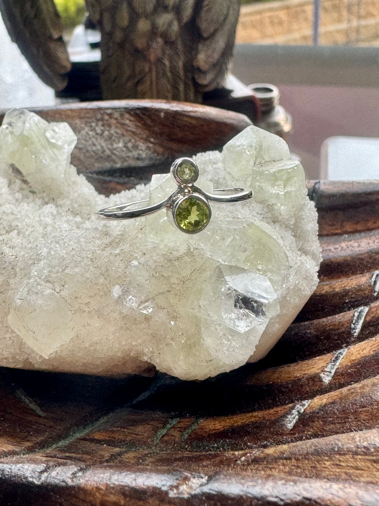 Peridot Silver Ring Size 9 - “I welcome abundance in all areas of my life”.