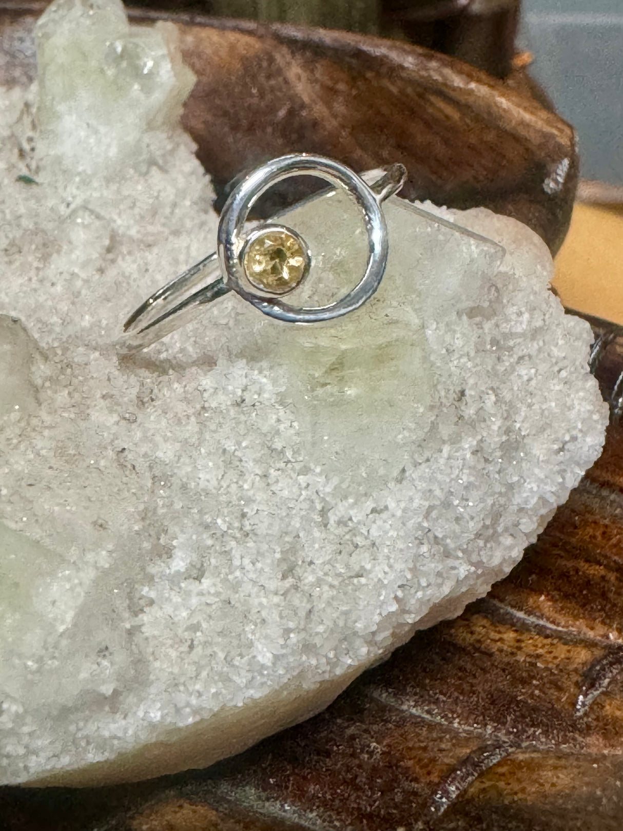 Citrine Silver Ring Size 9 - Manifestation. Abundance.