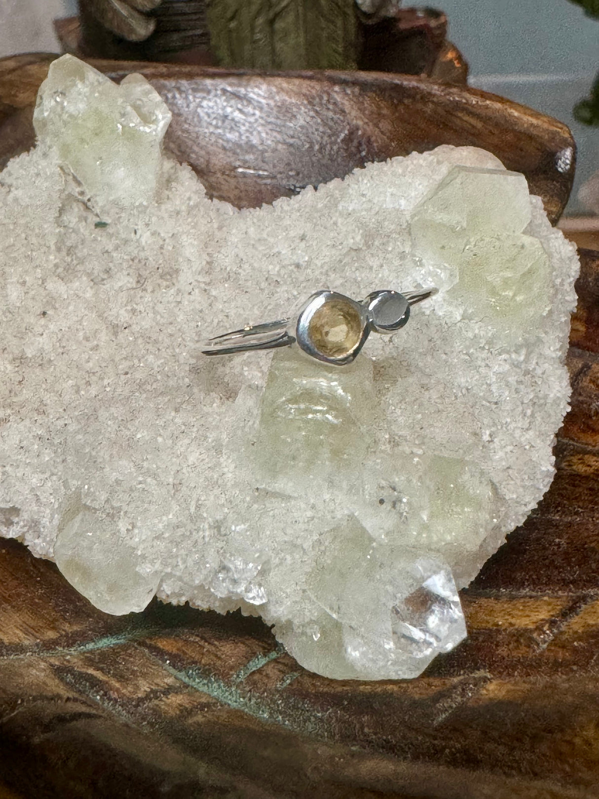 Citrine Silver Ring Size 9 - Manifestation. Abundance.