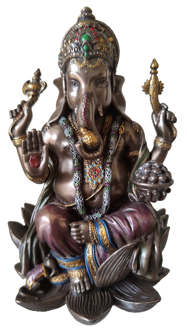 Ganesha Statue in cold cast bronze – remover of obstacles and bringer of wisdom