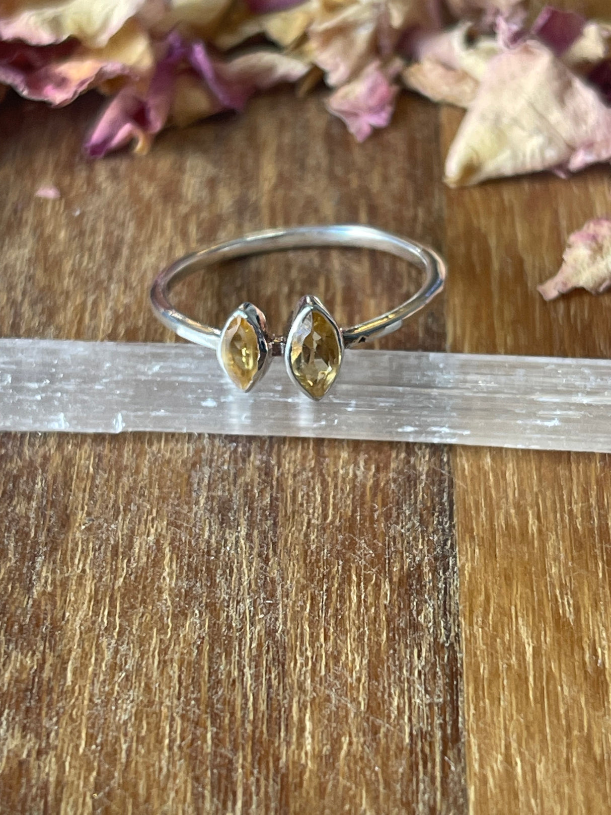 Citrine Silver Ring Size 8 - “I am successful in all areas of life”