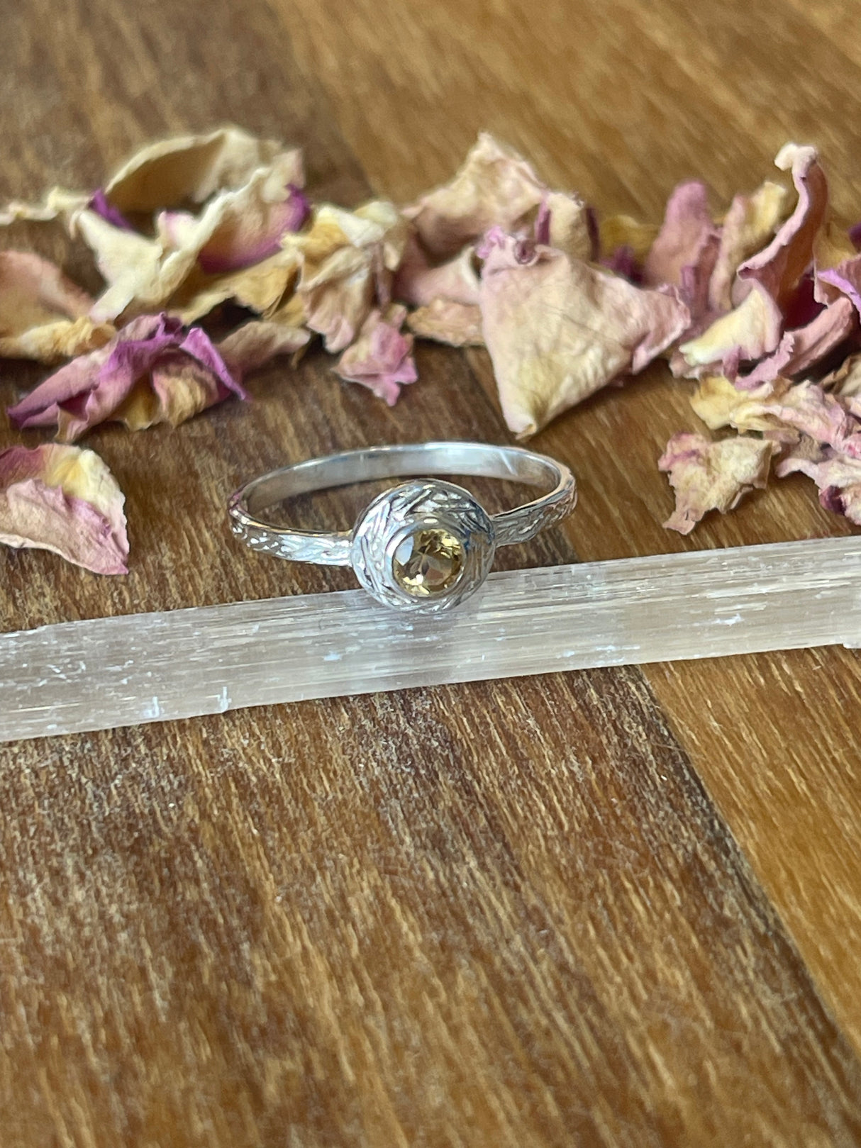 Citrine Silver Ring Size 8 - “I am successful in all areas of life”