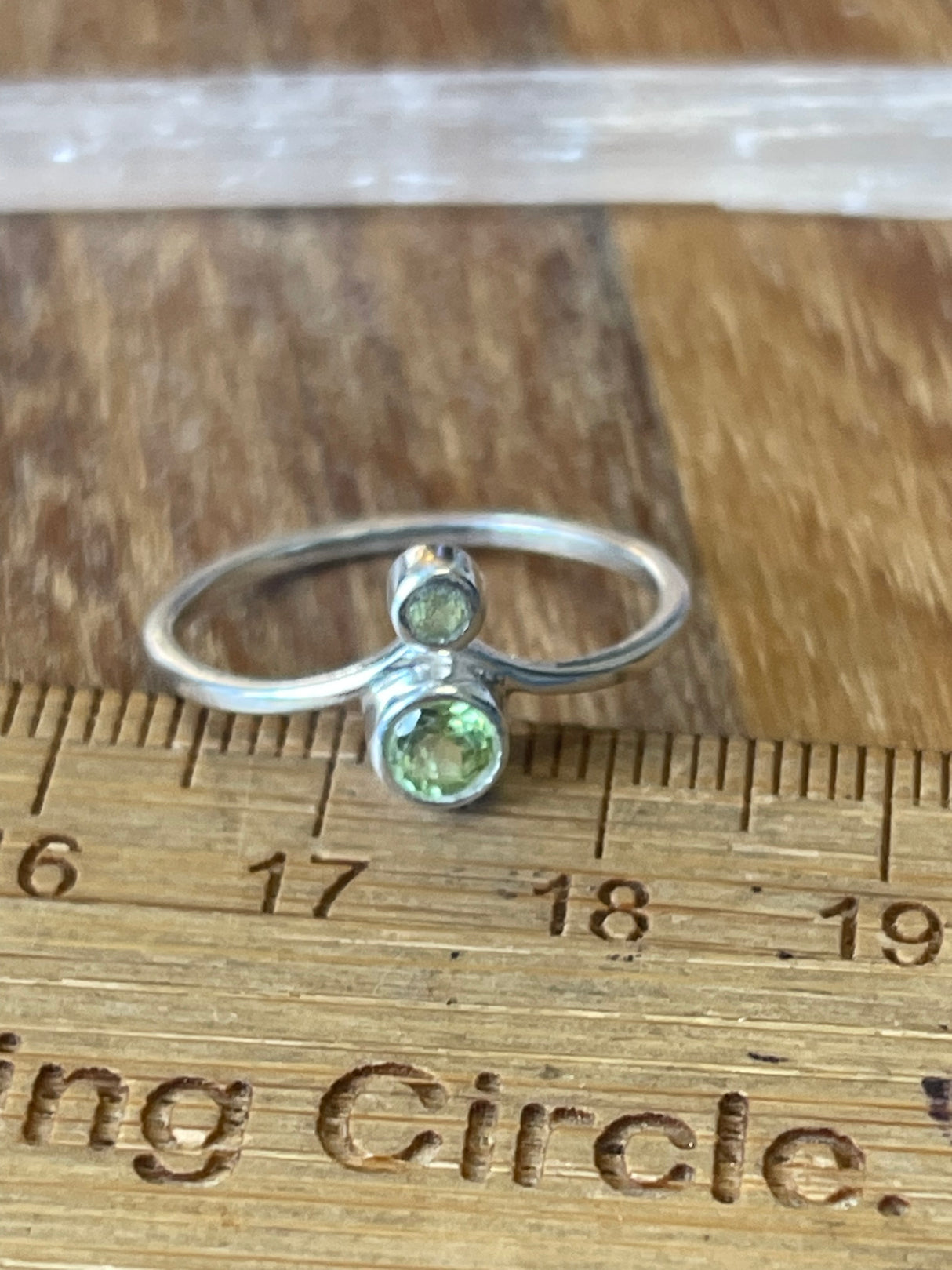 Peridot Silver Ring Size 8 - “I welcome abundance in all areas of my life”.