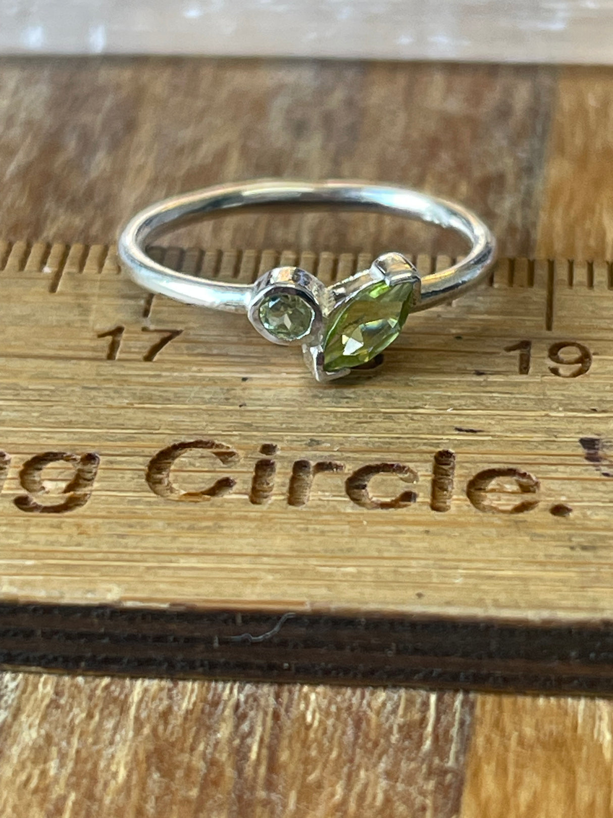 Peridot Silver Ring Size 8 - “I welcome abundance in all areas of my life”.
