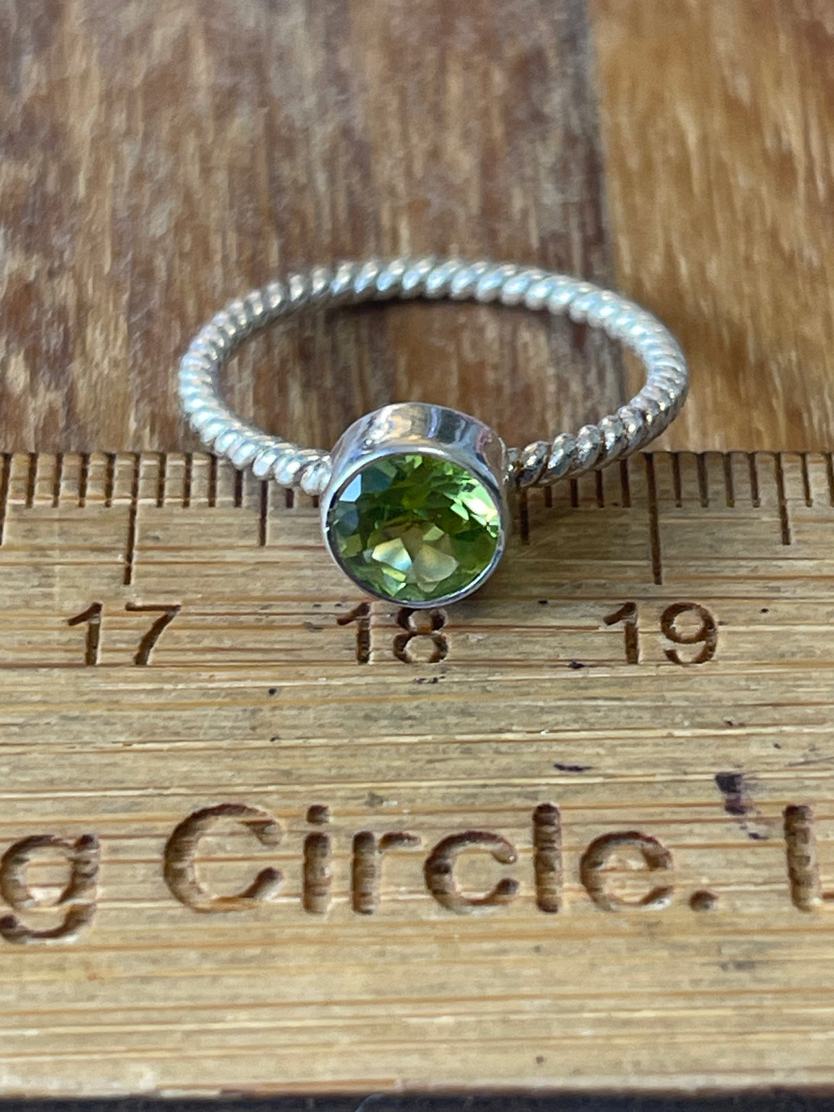 Peridot Silver Ring Size 8 - “I welcome abundance in all areas of my life”.