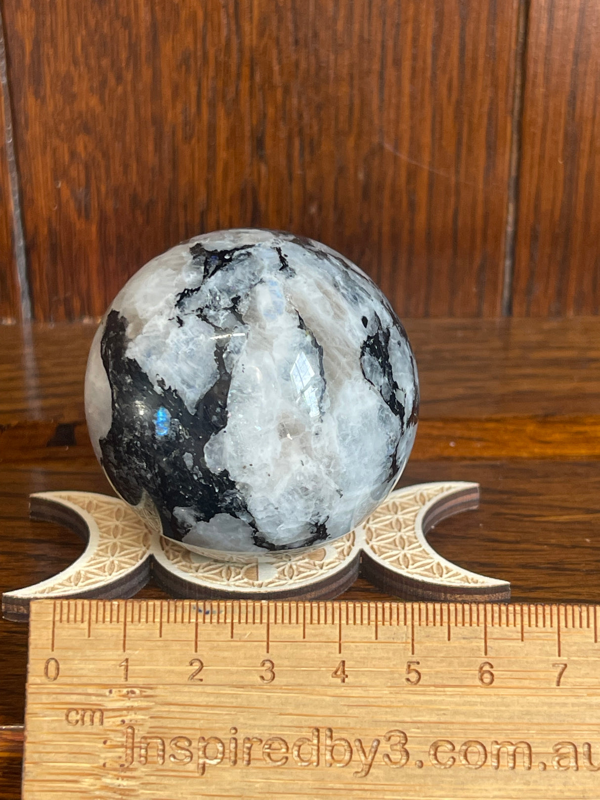 Rainbow Moonstone Sphere #4 212g - “My mind is open to new possibilities and opportunities