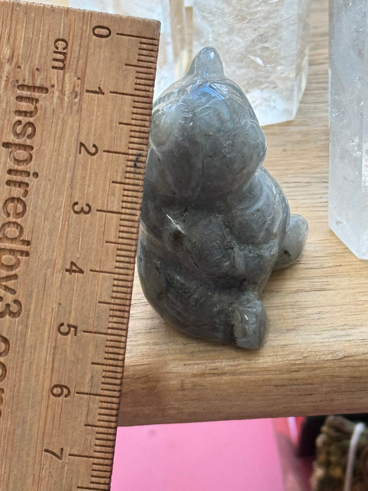 Labradorite Teddy Bear Carving – Protection, Transformation and Magic