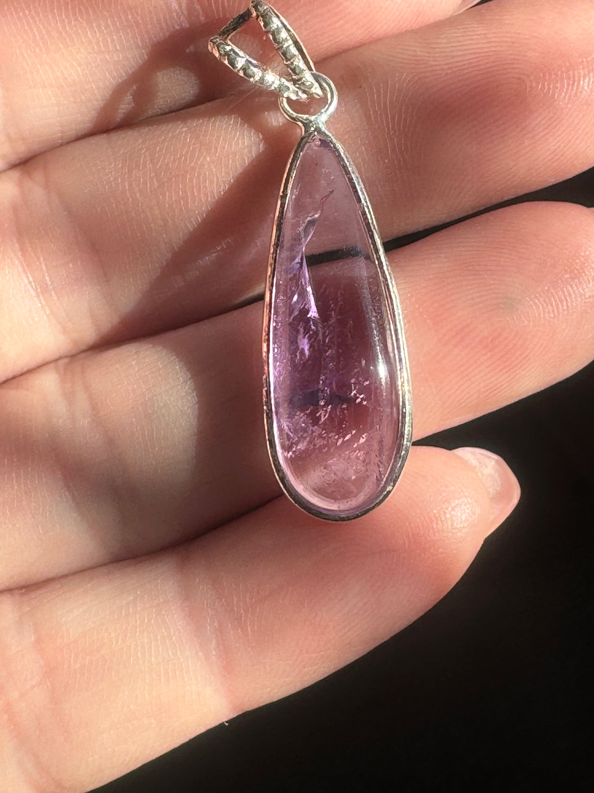 Amethyst Silver Pendant - “I trust my intuition and allow it to guide me each day”