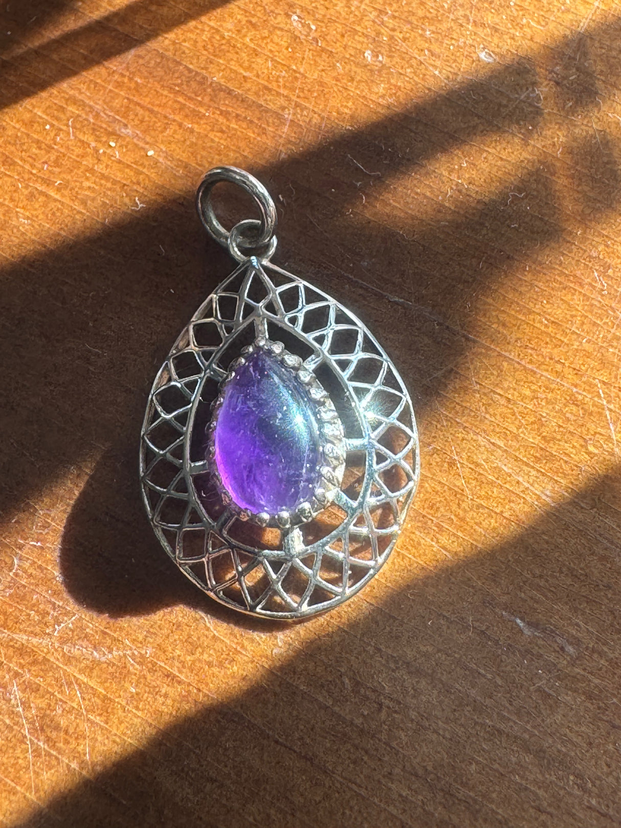 Amethyst Silver Pendant - “I trust my intuition and allow it to guide me each day”