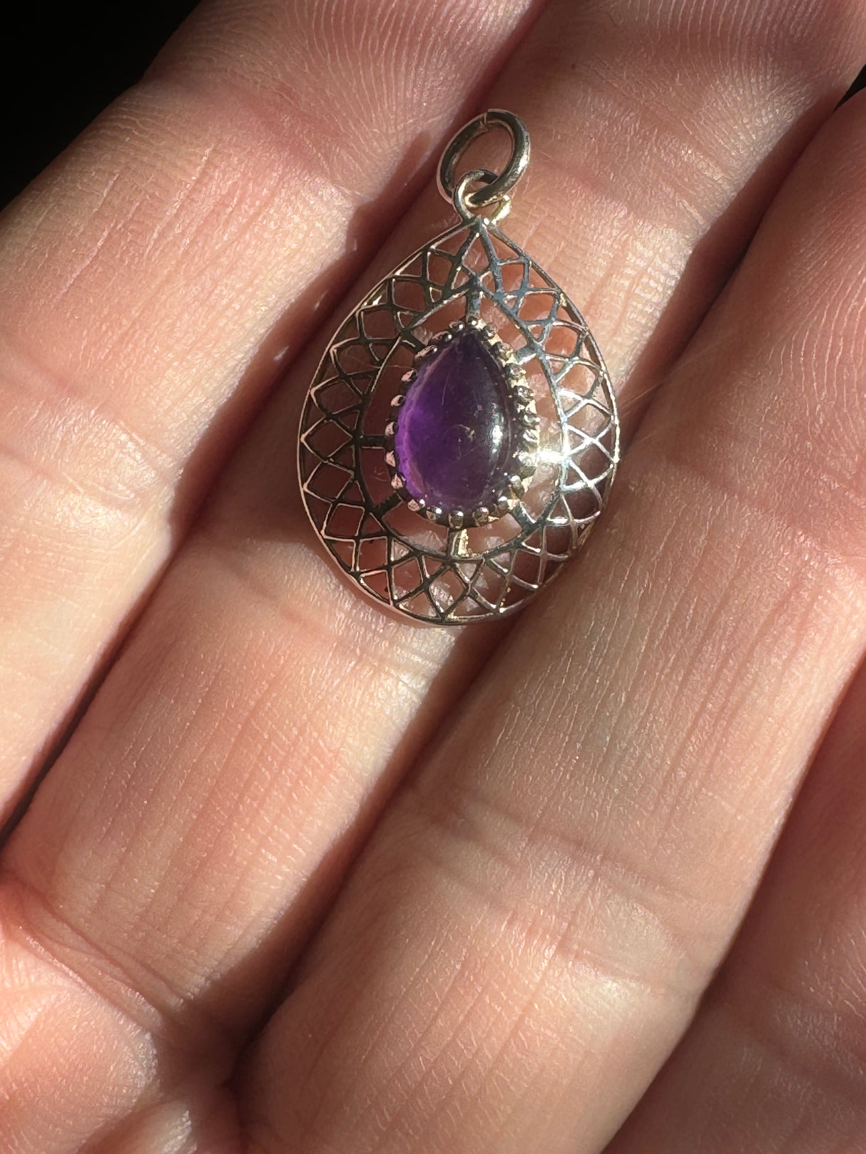 Amethyst Silver Pendant - “I trust my intuition and allow it to guide me each day”