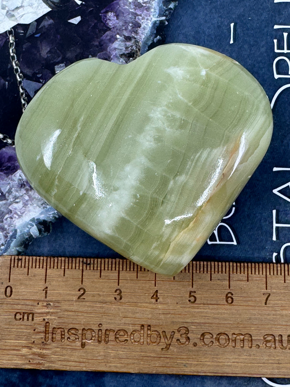 Green Onyx Puffy Heart 172g - Inner Strength. Stress Relief.