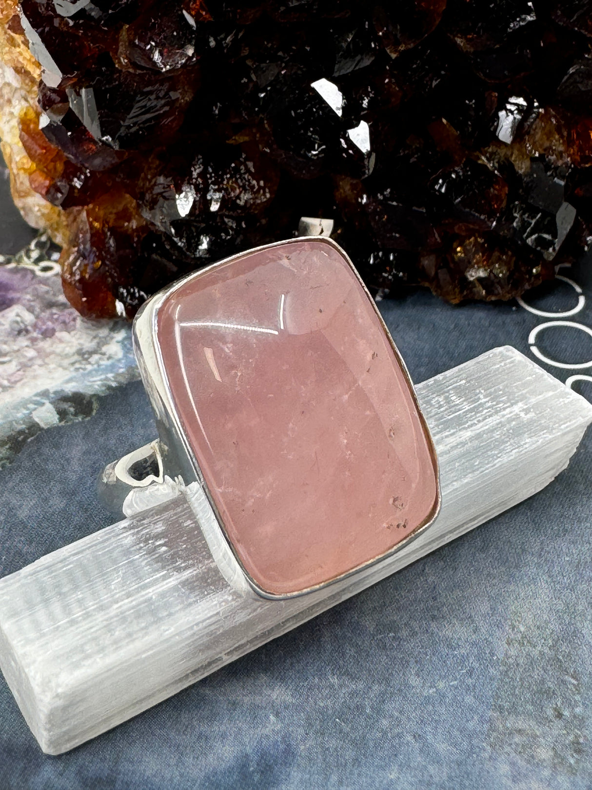 Rose Quartz Ring Size 11 - “I radiate love, beauty, confidence and grace”.