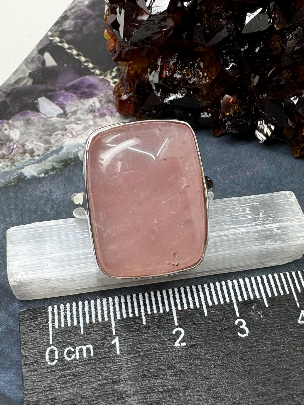 Rose Quartz Ring Size 11 - “I radiate love, beauty, confidence and grace”.