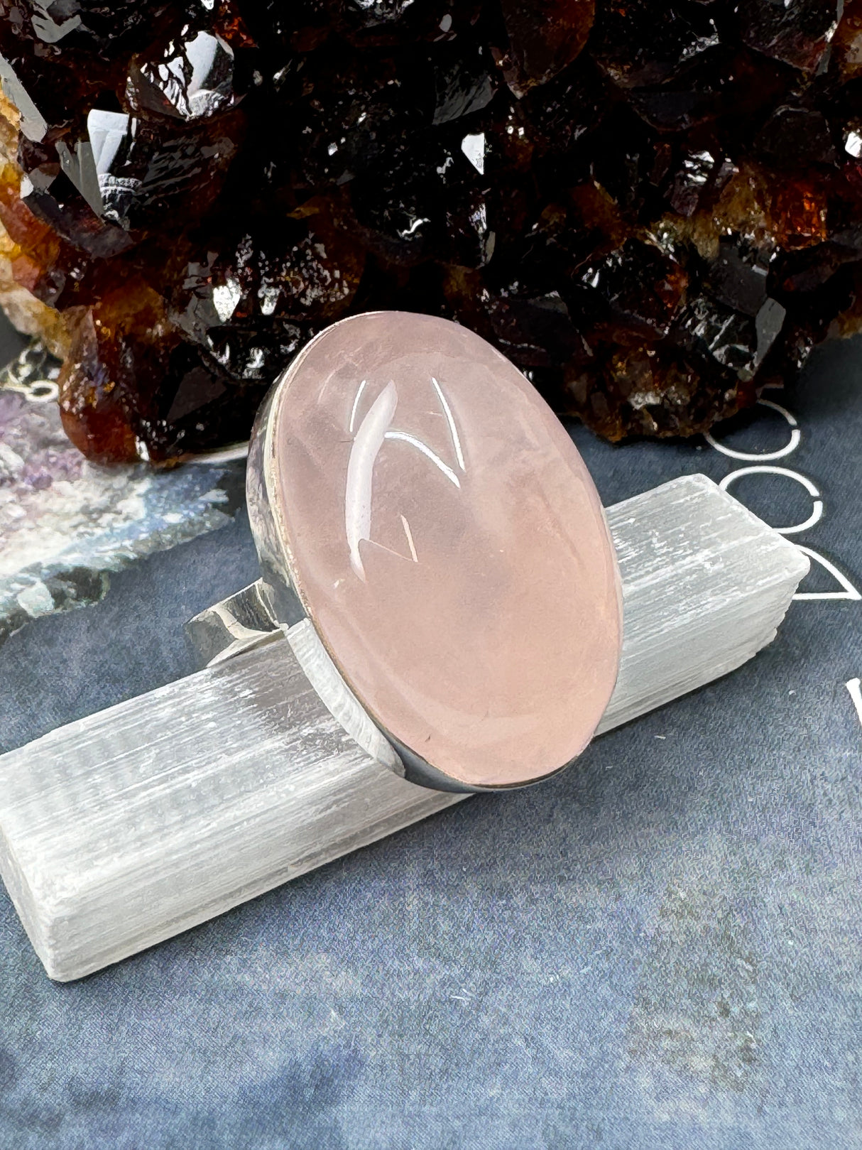 Rose Quartz Ring Size 11 - “I radiate love, beauty, confidence and grace”.
