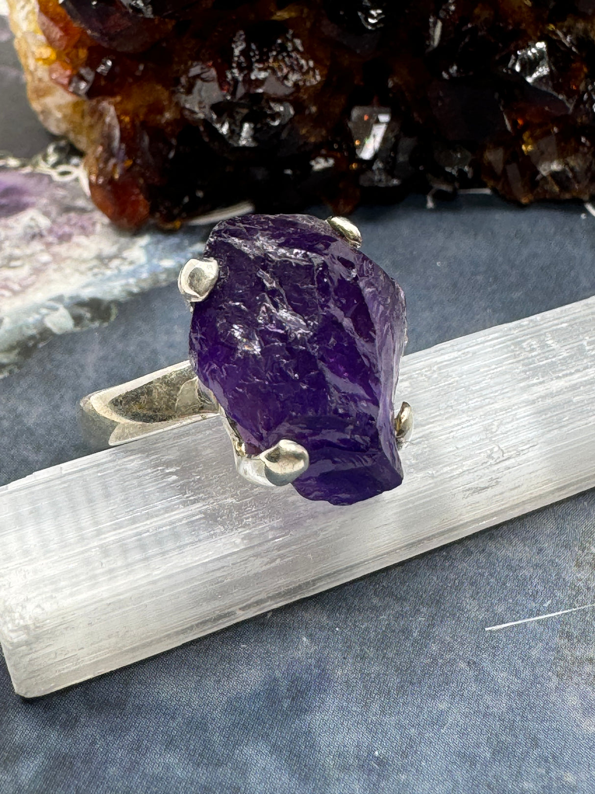 Amethyst Rough Ring Size 11 - “I trust my intuition and allow it to guide me each day”