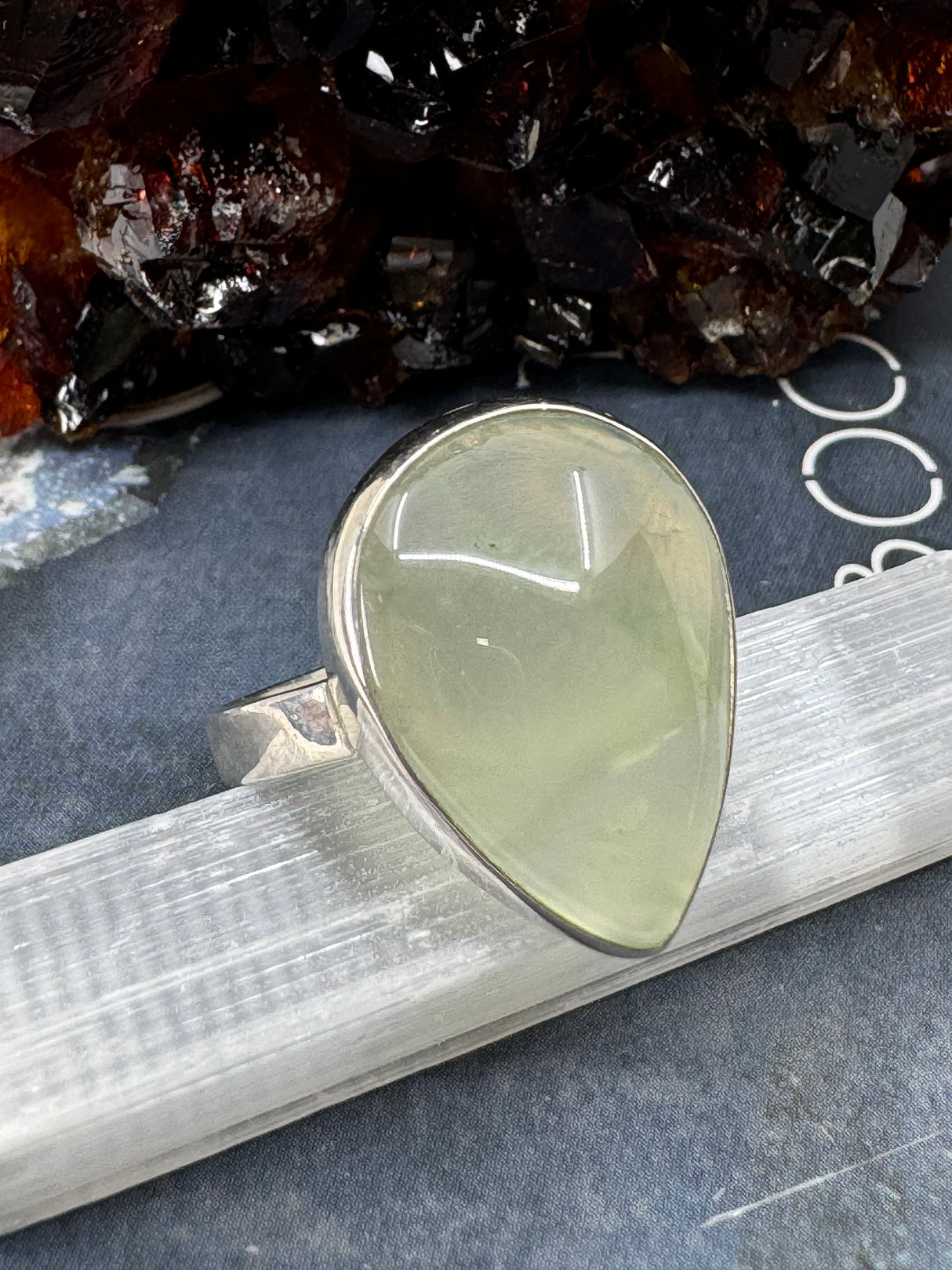 Prehnite Ring Size 11 - "I trust what the Universe has in store for me."