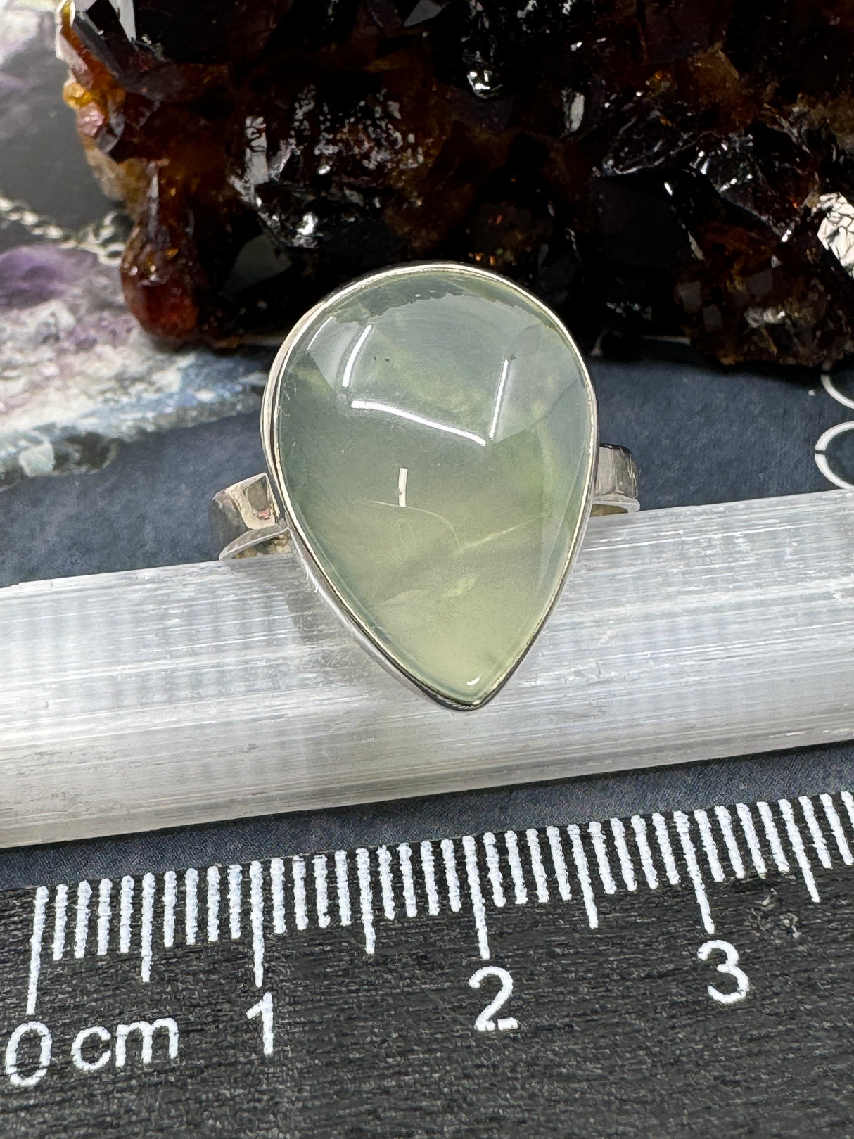 Prehnite Ring Size 11 - "I trust what the Universe has in store for me."