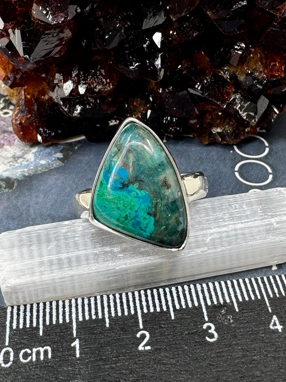 Chrysocolla Ring Size 11 - "I am not afraid to communicate my wisdom and truth."