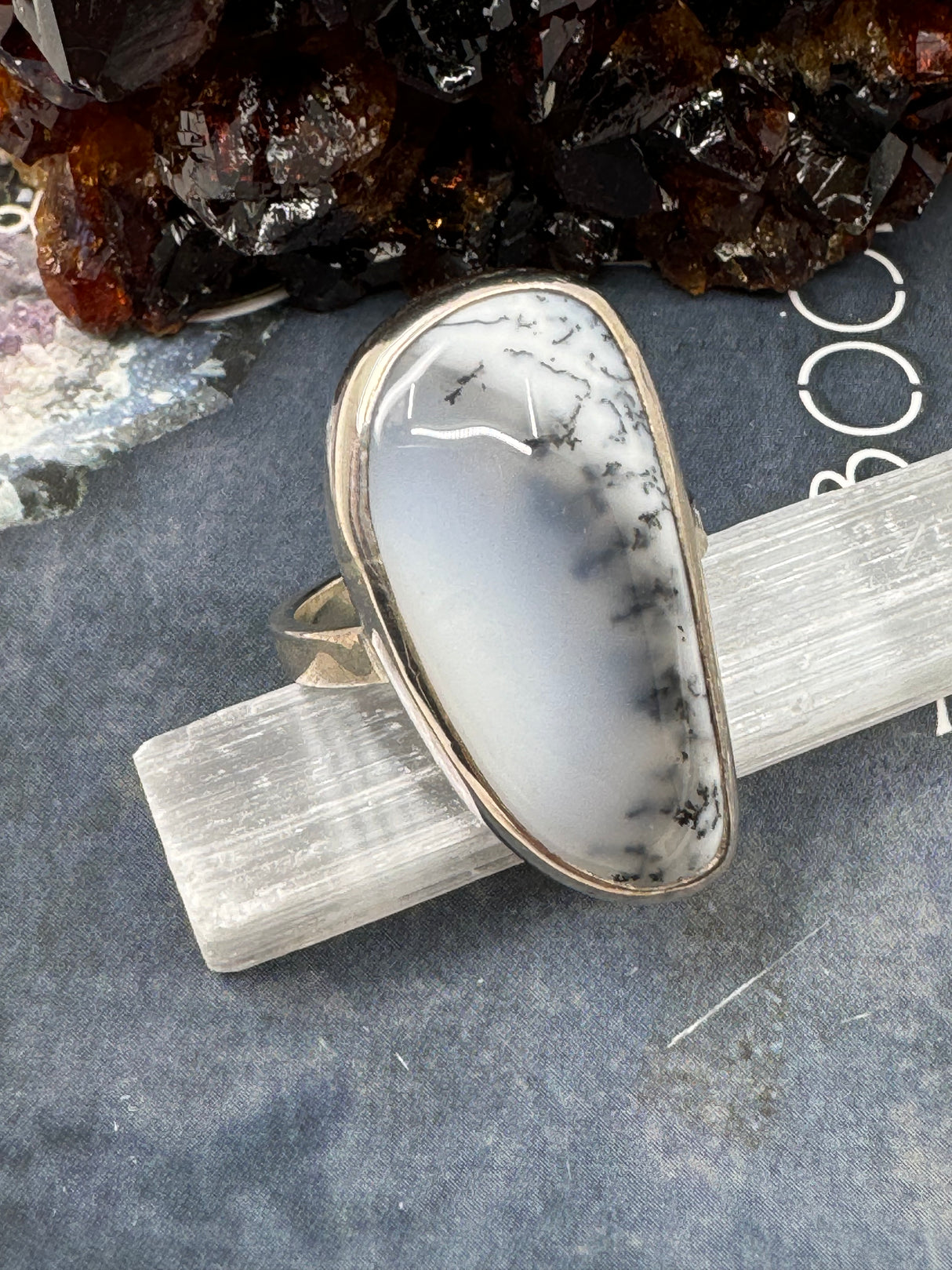 Dendritic Agate Ring Size 11 - Earth Healer