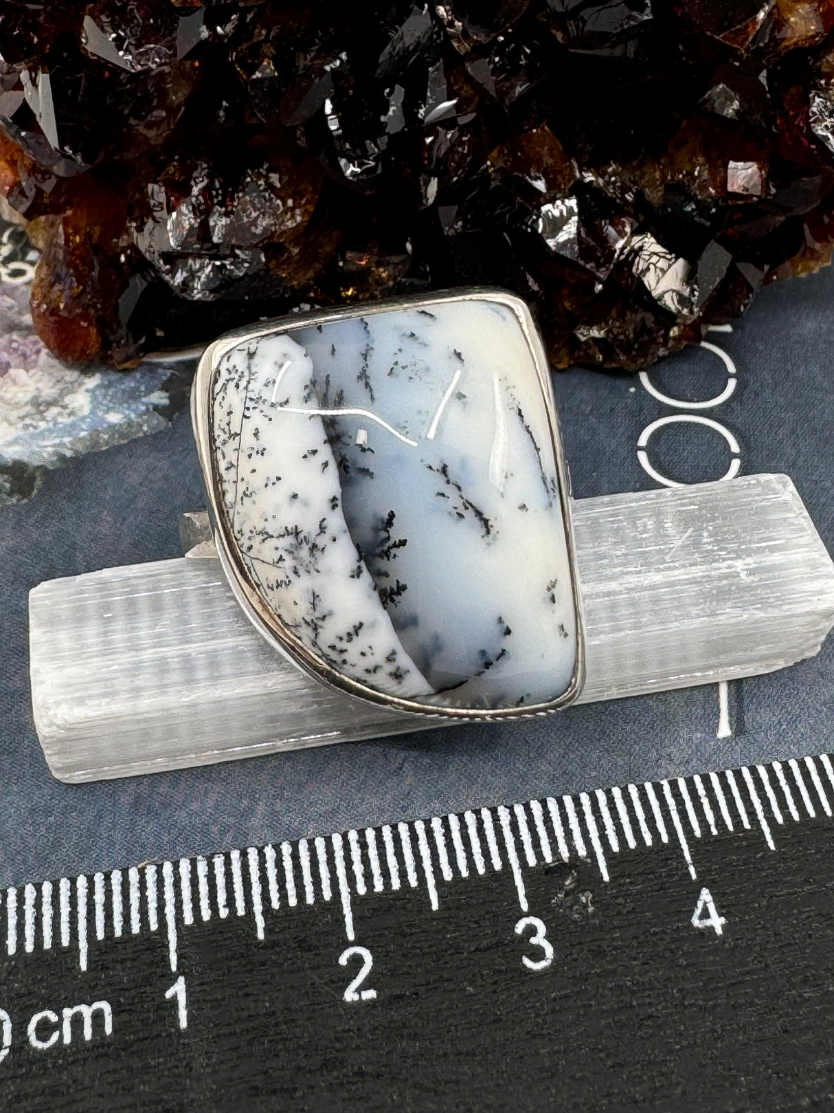 Dendritic Agate Ring Size 11 - Earth Healer