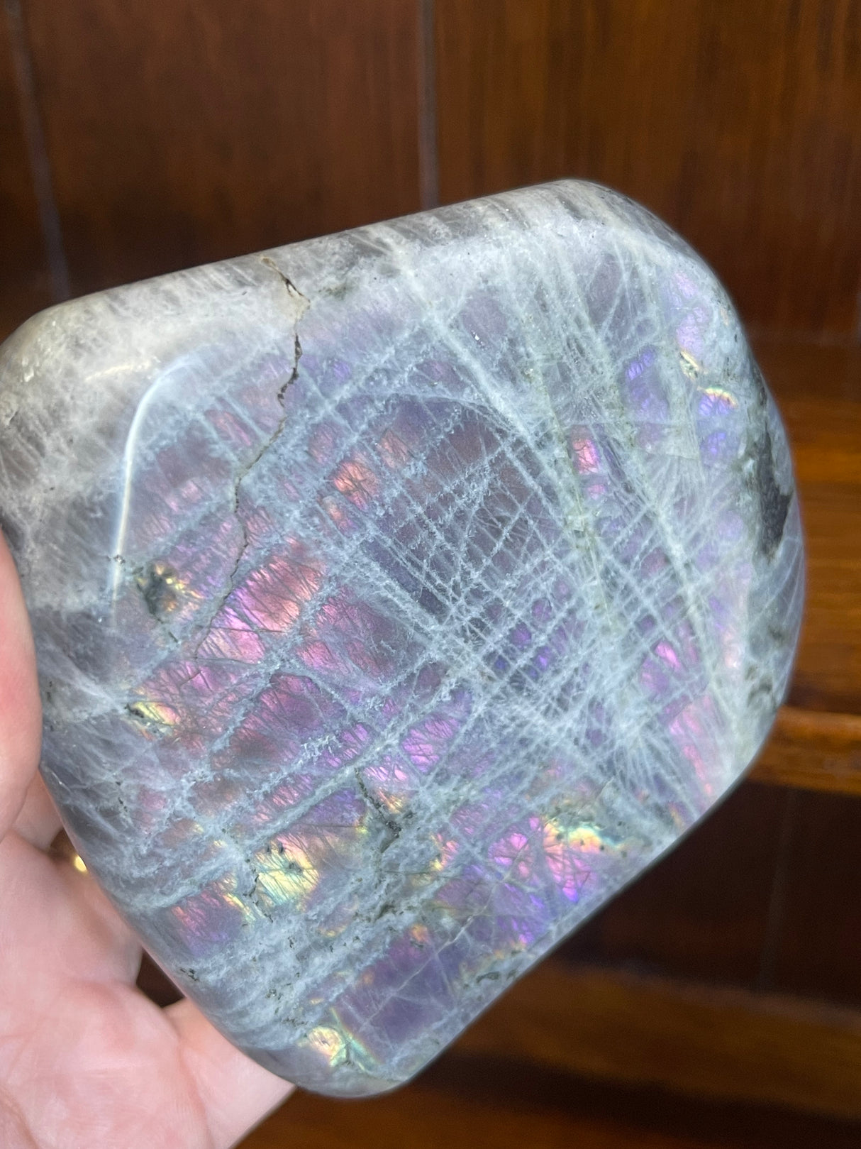 Labradorite Freeform Purple Flashes 757g - “ I welcome change and transformation into my life”.