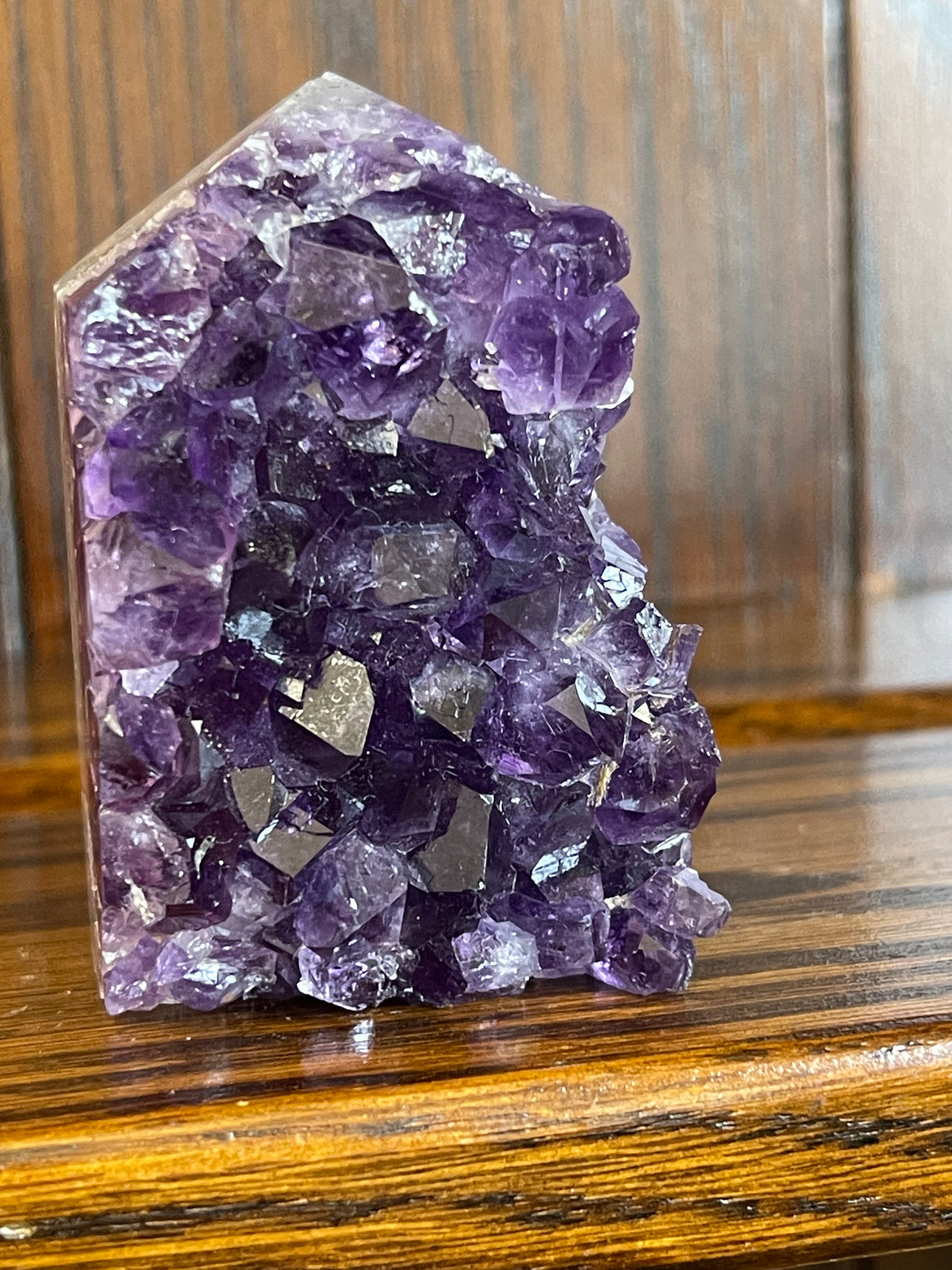 Amethyst Cluster Point A+ with polished back - #2 174g - “I trust my intuition and allow it to guide me each day”’