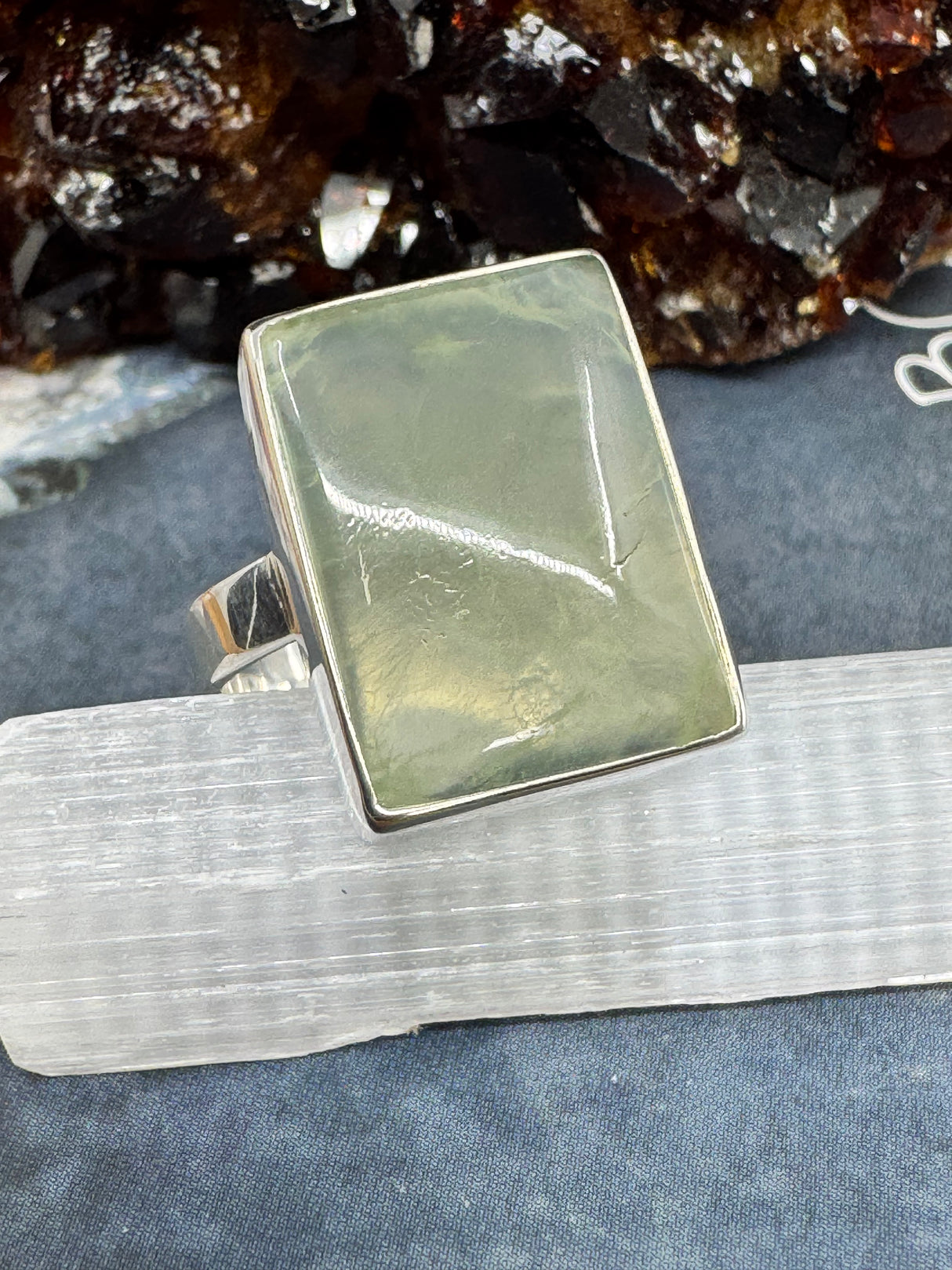 Prehnite Ring Size 9 - "I trust what the Universe has in store for me."