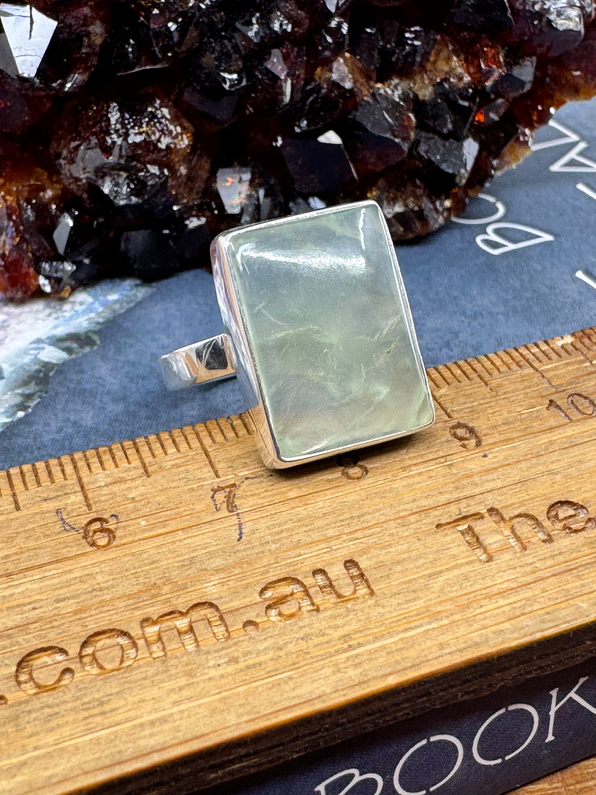 Prehnite Ring Size 9 - "I trust what the Universe has in store for me."