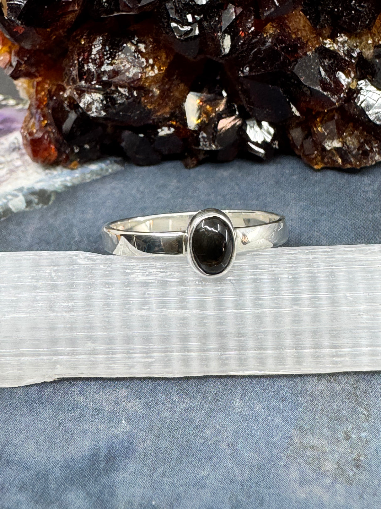 Black Tourmaline Ring Size 9 - "I am safe, secure, and protected wherever I go."