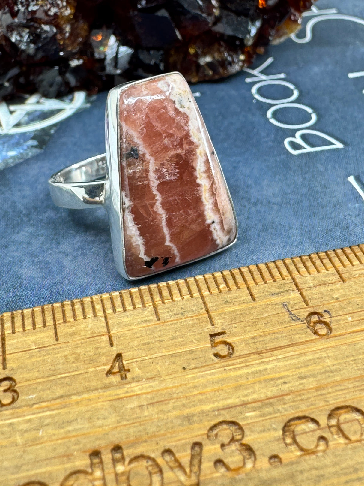 Rhodochrosite Ring Size 9 - "I gently release past pain with grace, compassion, and love."