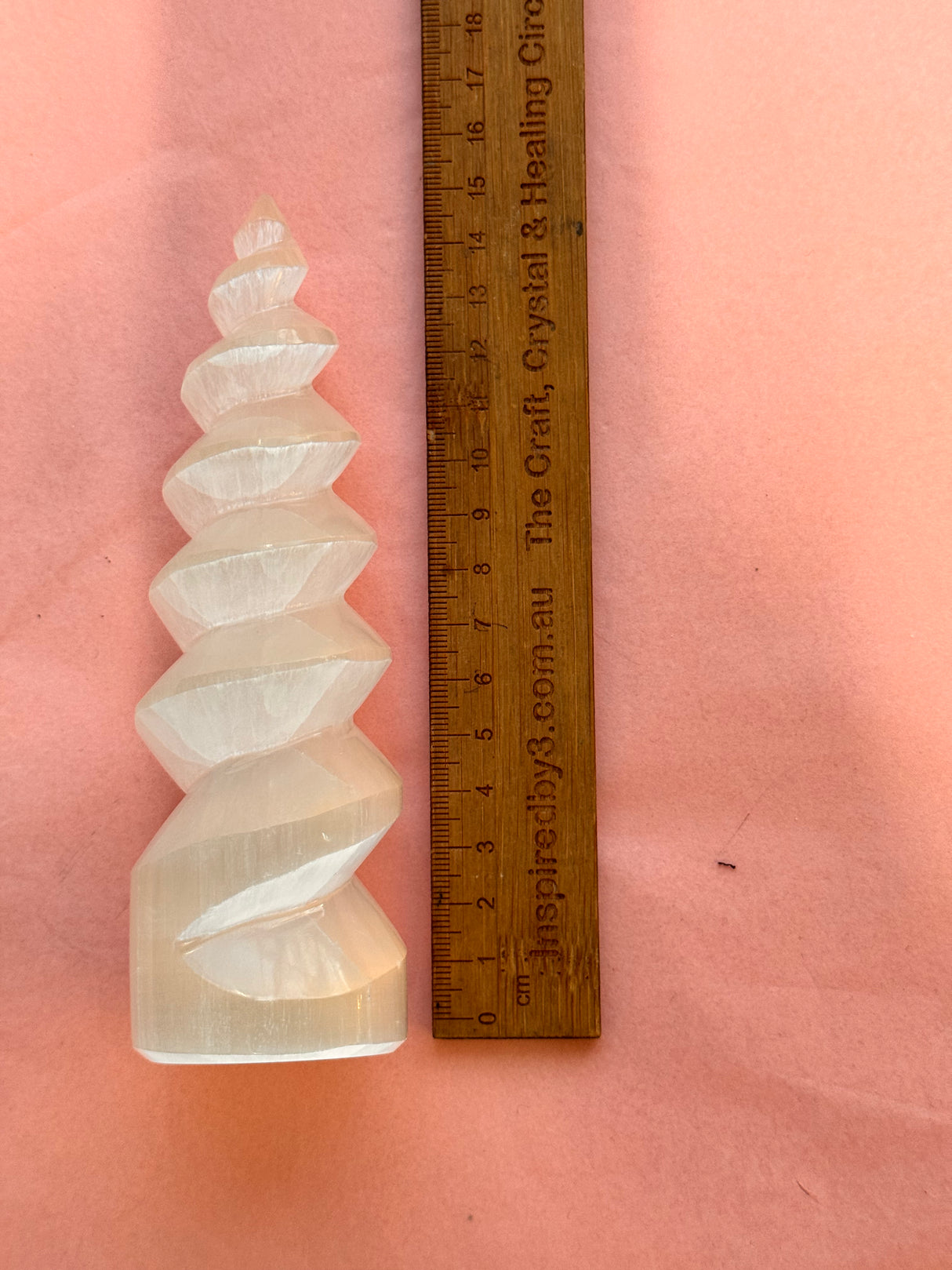 Selenite Spiral Tower 15cm - Spiritual Growth & Meditation