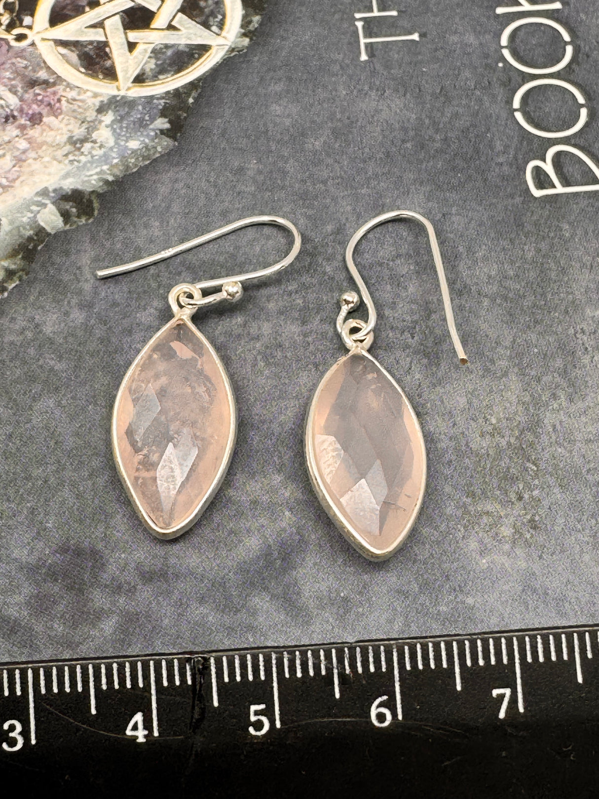 Rose Quartz Silver Drop Earring - “I radiate love, beauty, confidence and grace”.