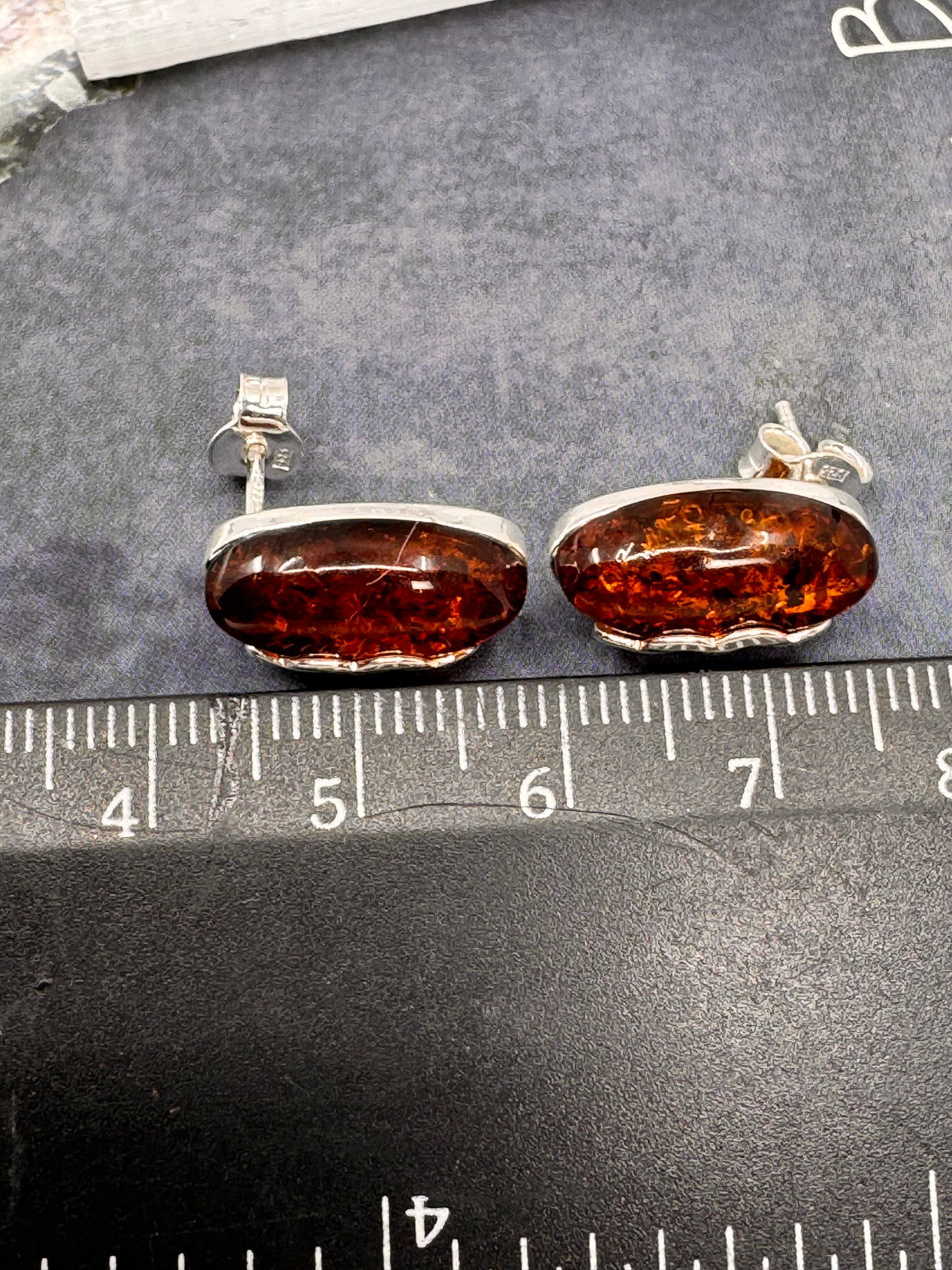 Amber Silver Drop Earrings - "Healing light surrounds my mind, body, and soul."