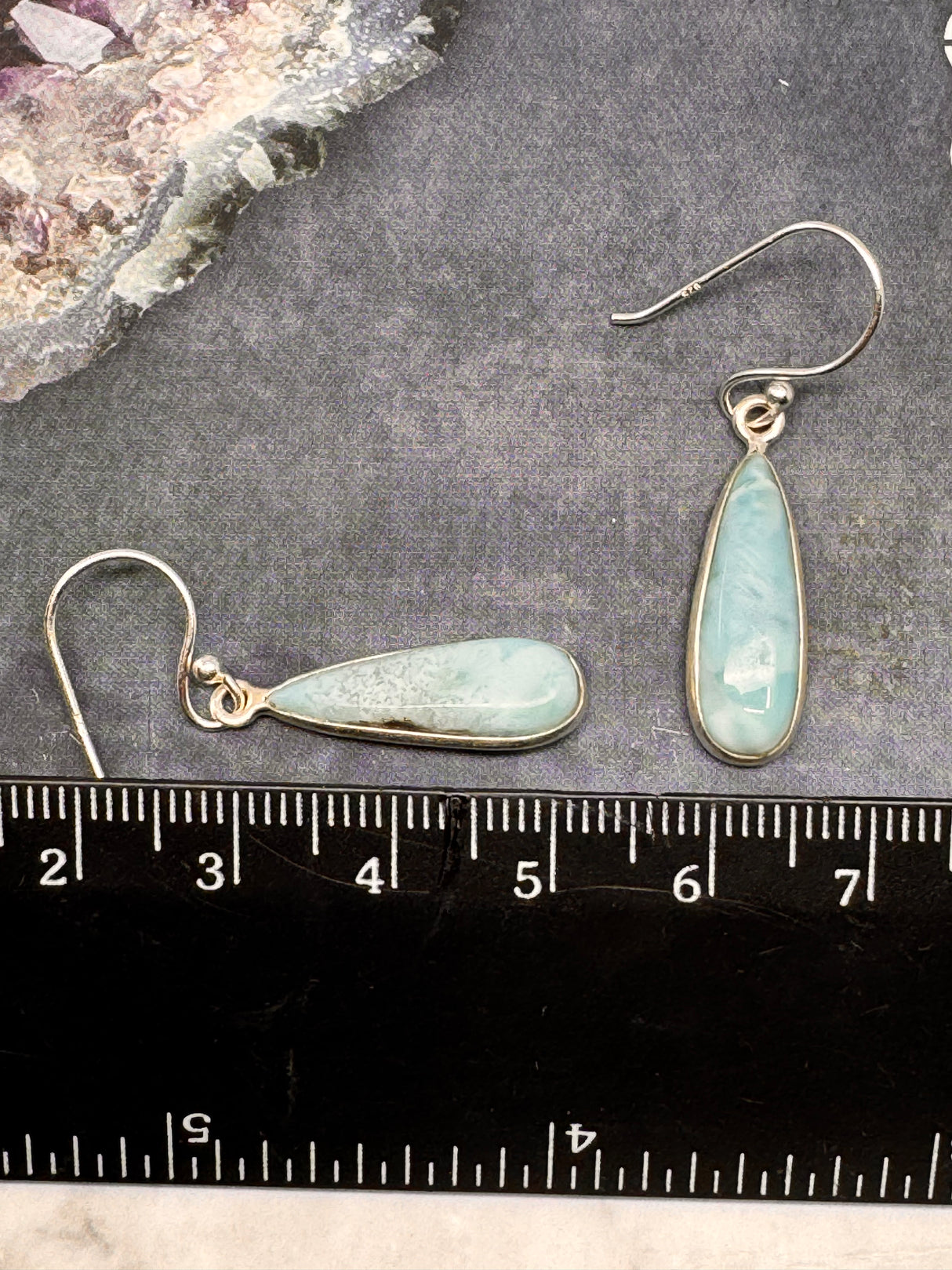 Larimar Silver Drop Earrings - "I allow myself to express my inner femininity".
