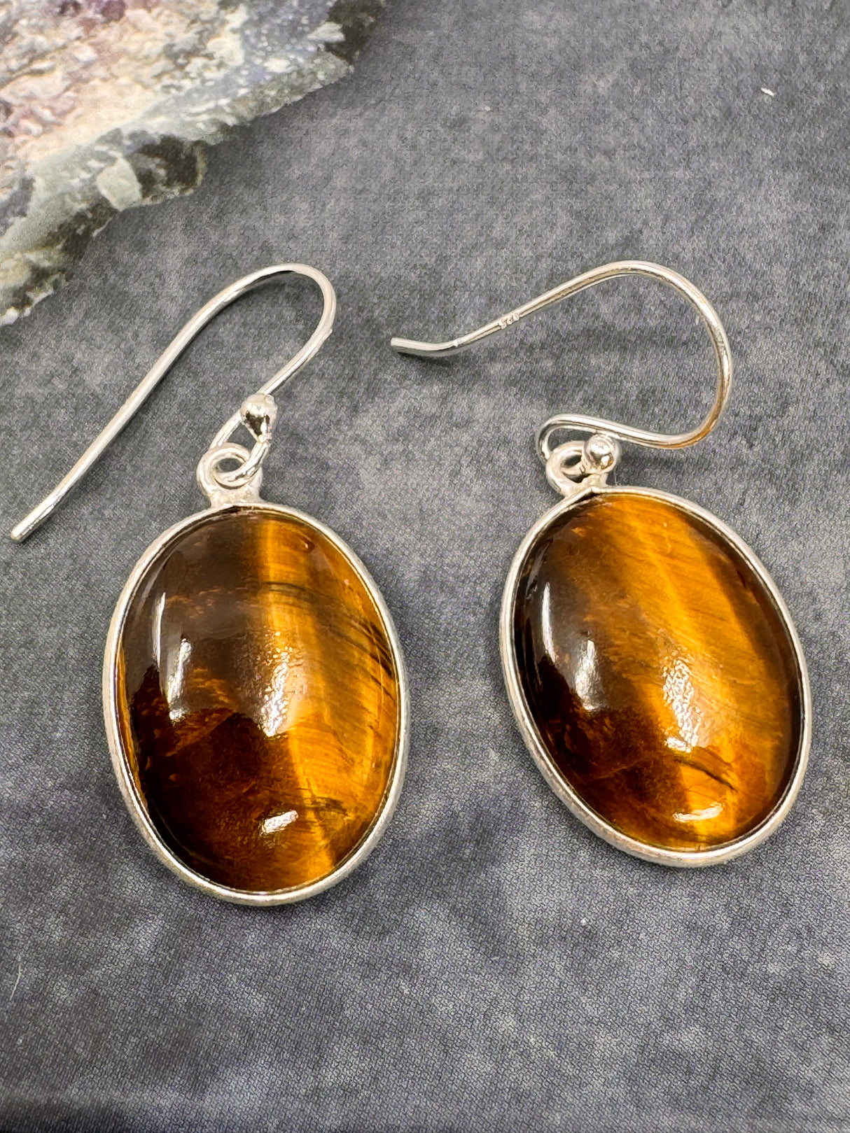 Tiger Eye Silver Drop Earrings - on Sale Inspired By 3 Australia