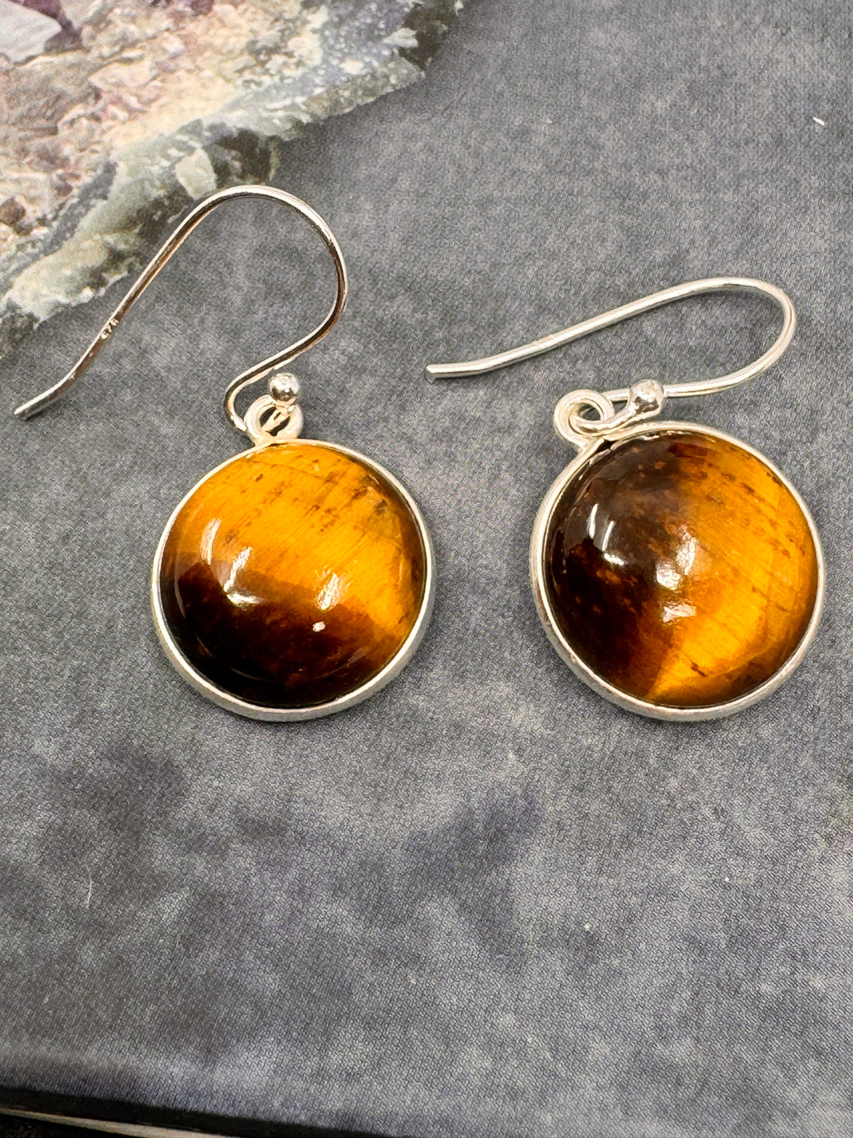 Tiger Eye Silver Drop Earrings - on Sale Inspired By 3 Australia