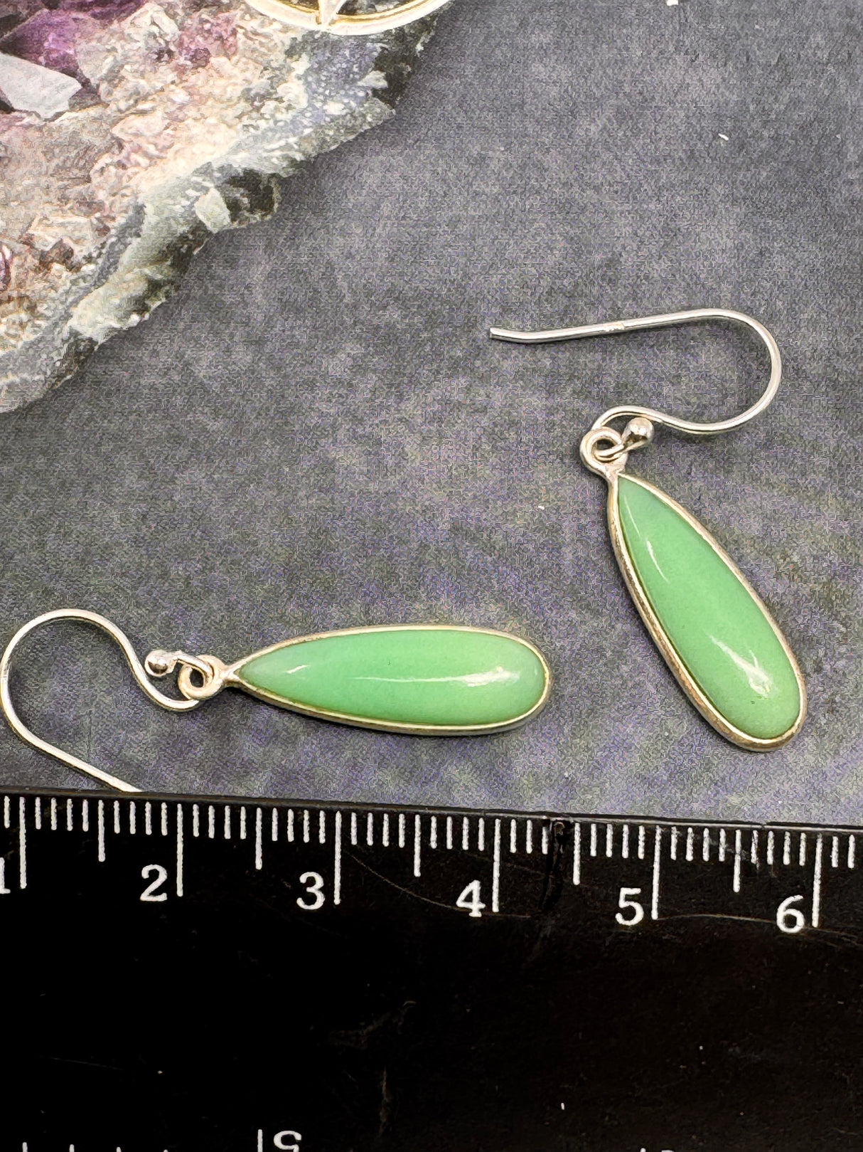 Chrysoprase Eye Drop Earrings - "I allow compassion, patience, and love to fill my heart."
