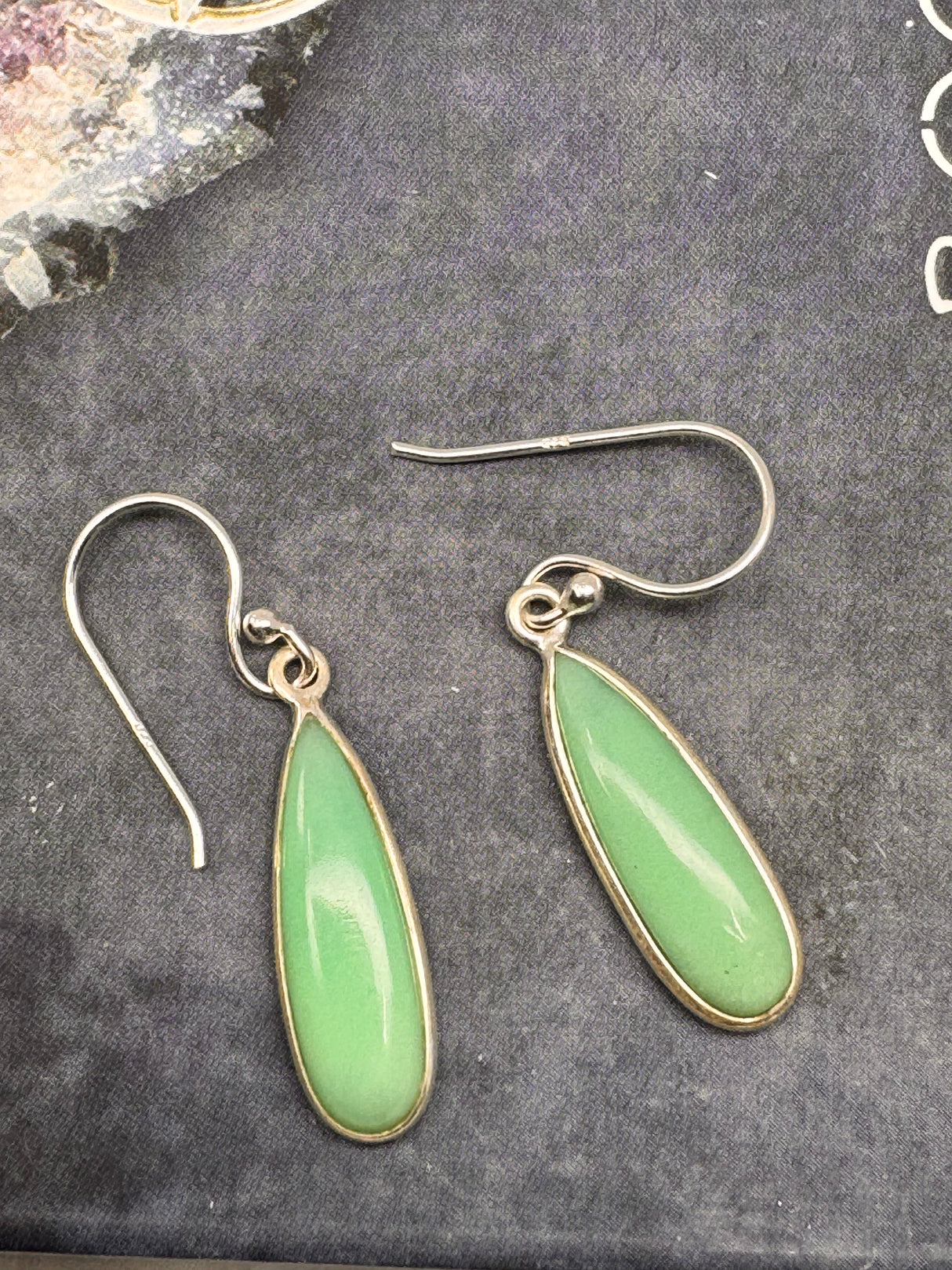 Chrysoprase Silver Drop Earrings - on Sale Inspired By 3 Australia