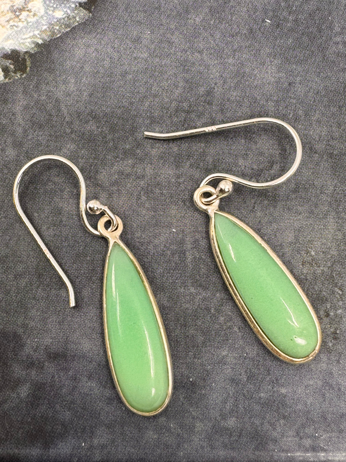 Chrysoprase Silver Drop Earrings - on Sale Inspired By 3 Australia