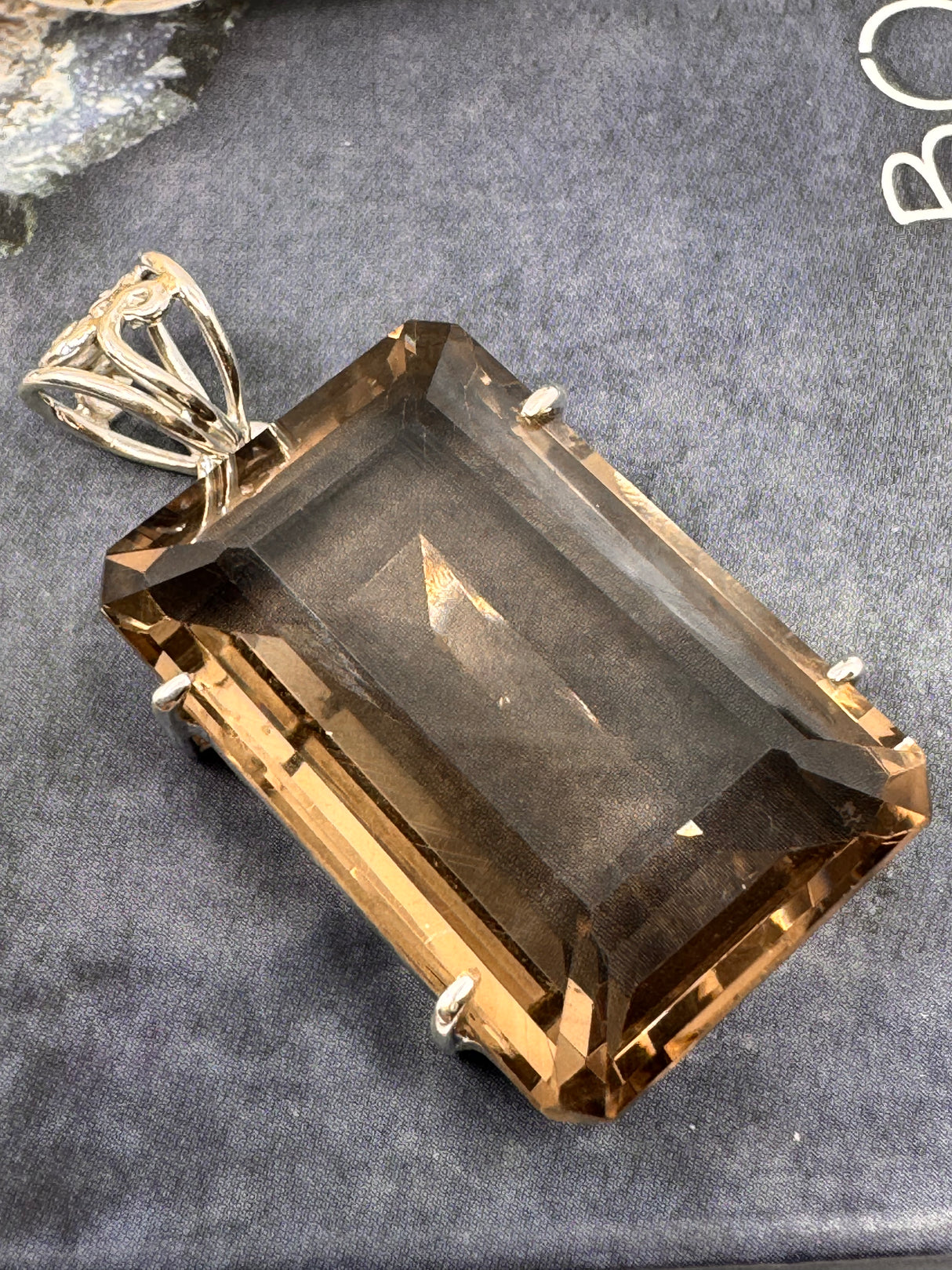 Smoky Quartz Large Silver Pendant - “My spirit is deeply grounded in the present moment”.