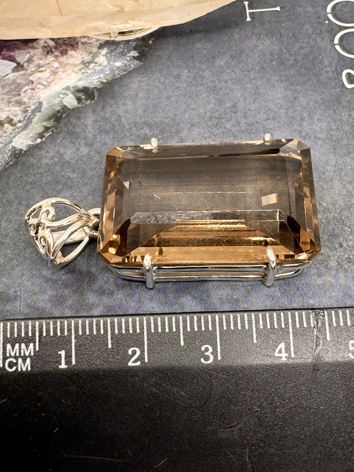 Smoky Quartz Large Silver Pendant - “My spirit is deeply grounded in the present moment”.